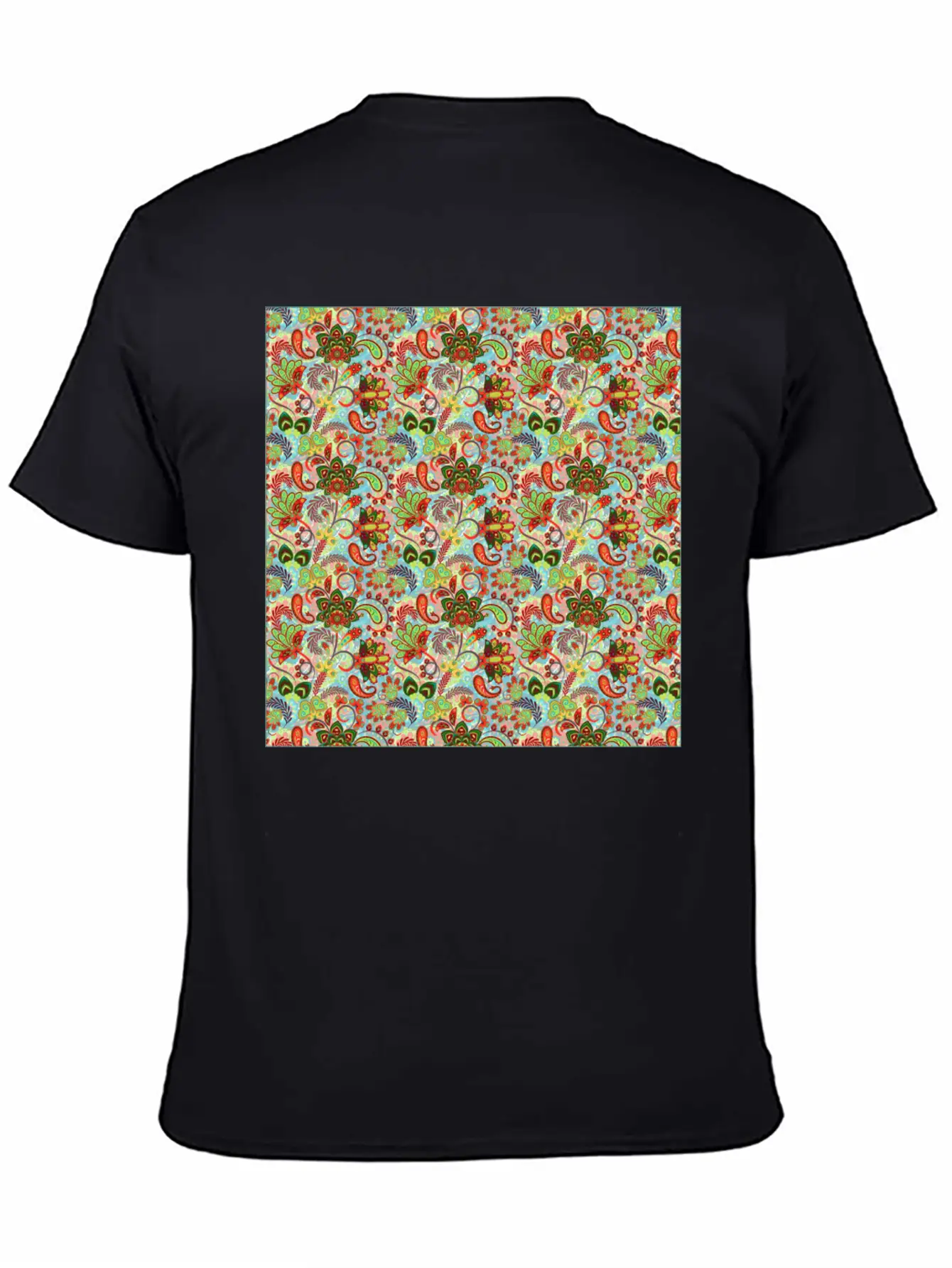Illustration Paisley Seamless Flower Pattern Unisex Casual T-Shirt – Clean Design For Daily Comfort