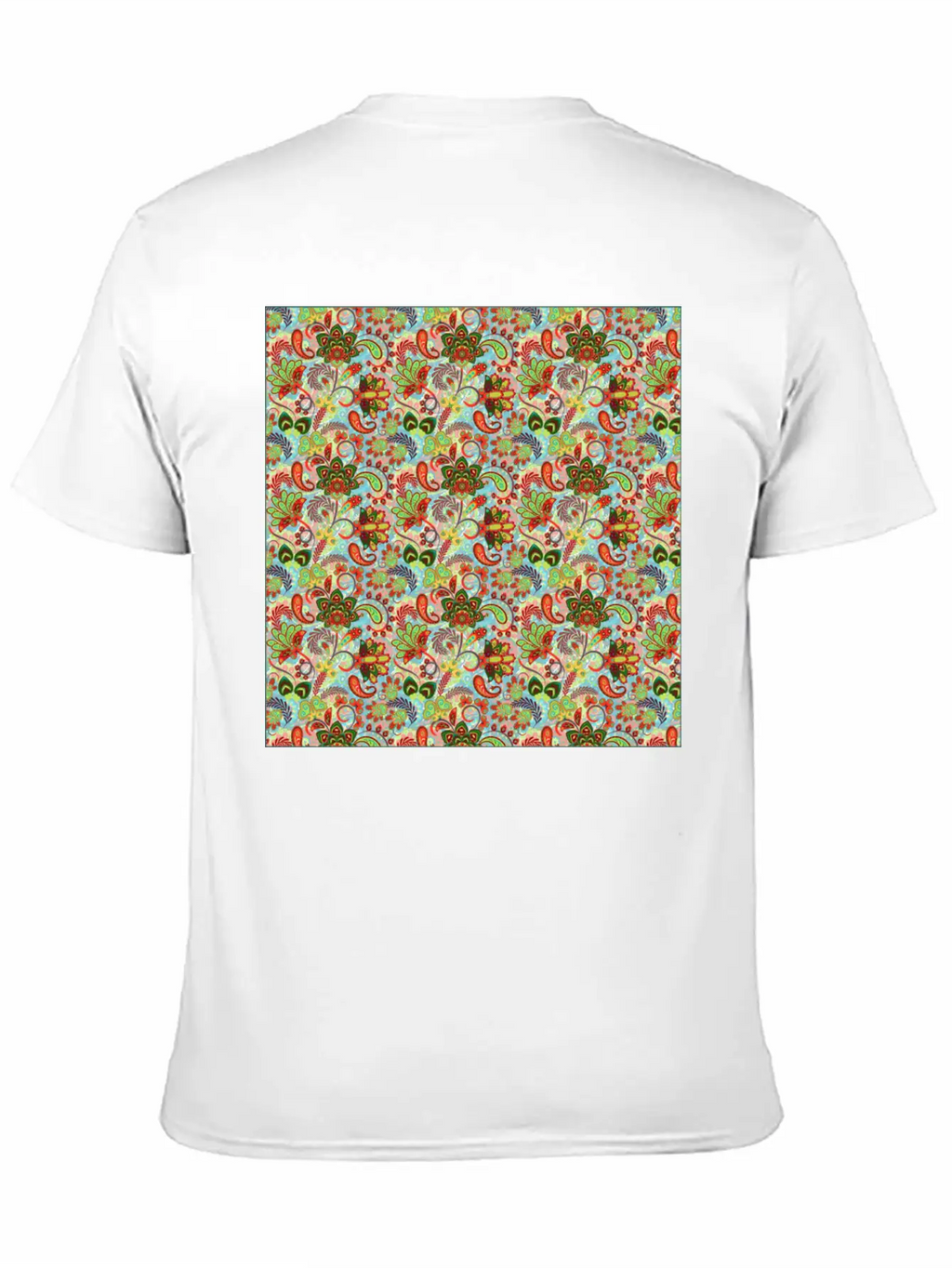 Illustration Paisley Seamless Flower Pattern Unisex Casual T-Shirt – Clean Design For Daily Comfort