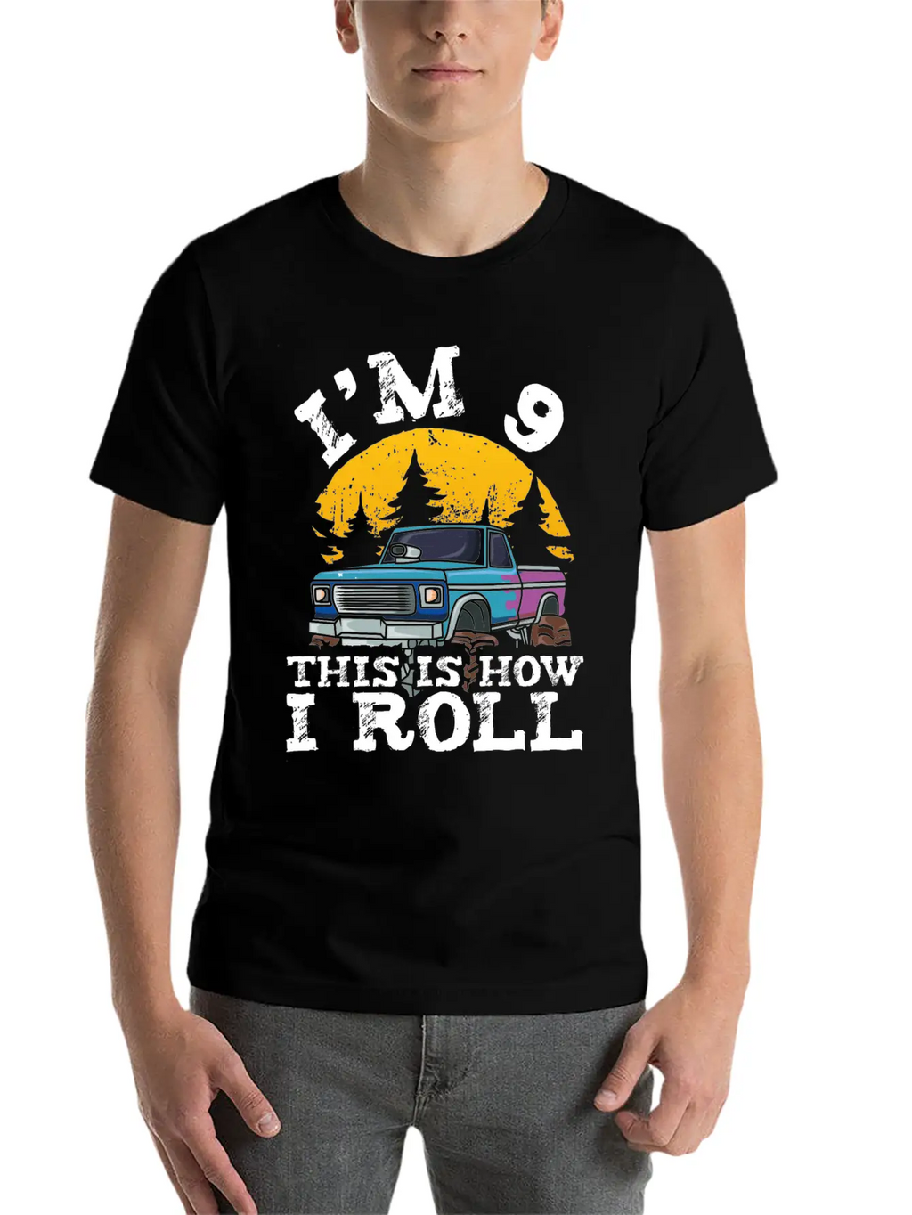 I'm 9 This Is How I Roll 9 Year Old Truck Racer Casual Graphic T-Shirt – Simple And Comfortable Daily Wear