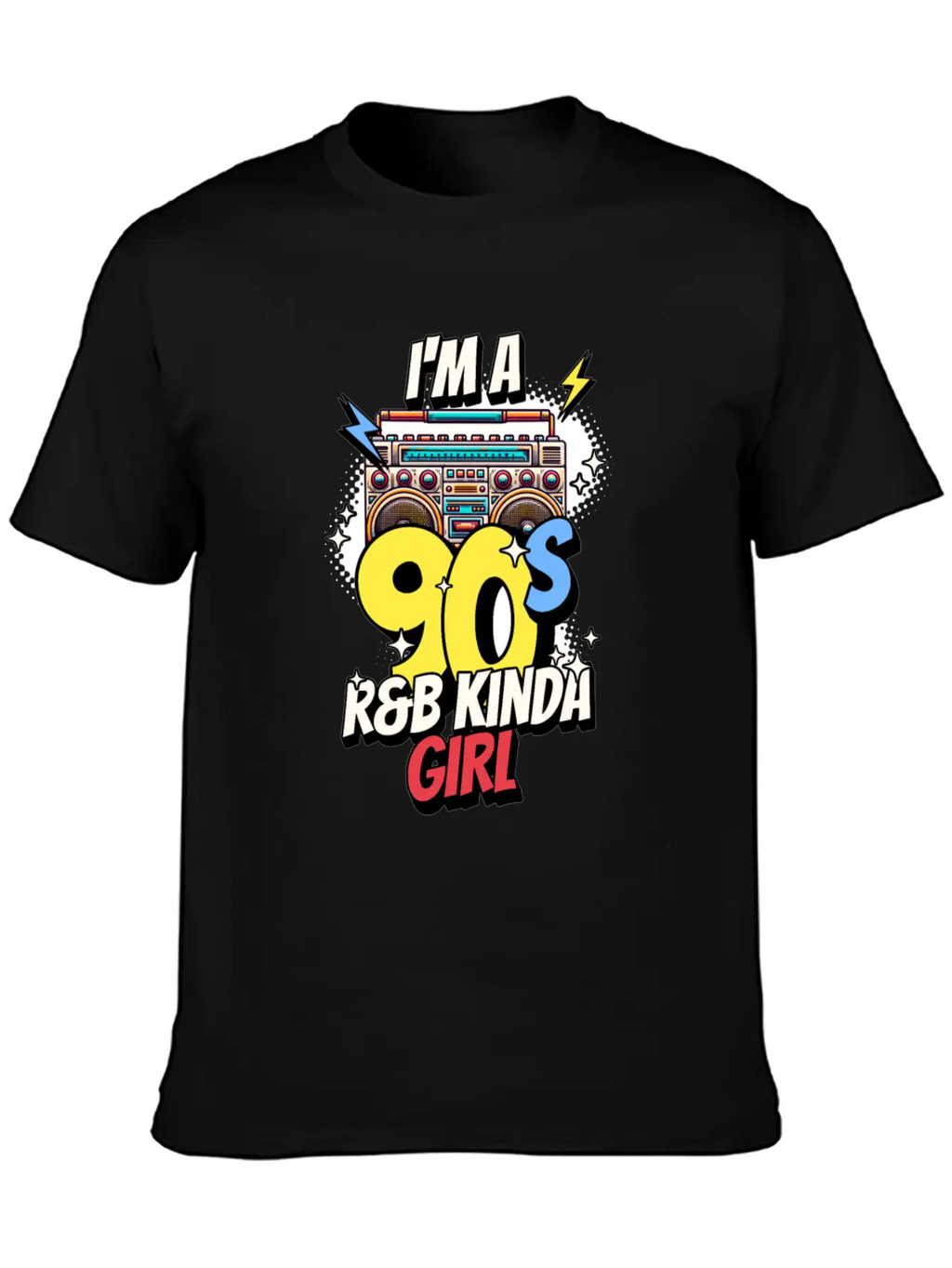 I'm A 90's R&B Kinda Girl Vintage Music Women'sR&B Unisex Short Sleeve Soft Cotton T-Shirt – Casual Everyday Wear