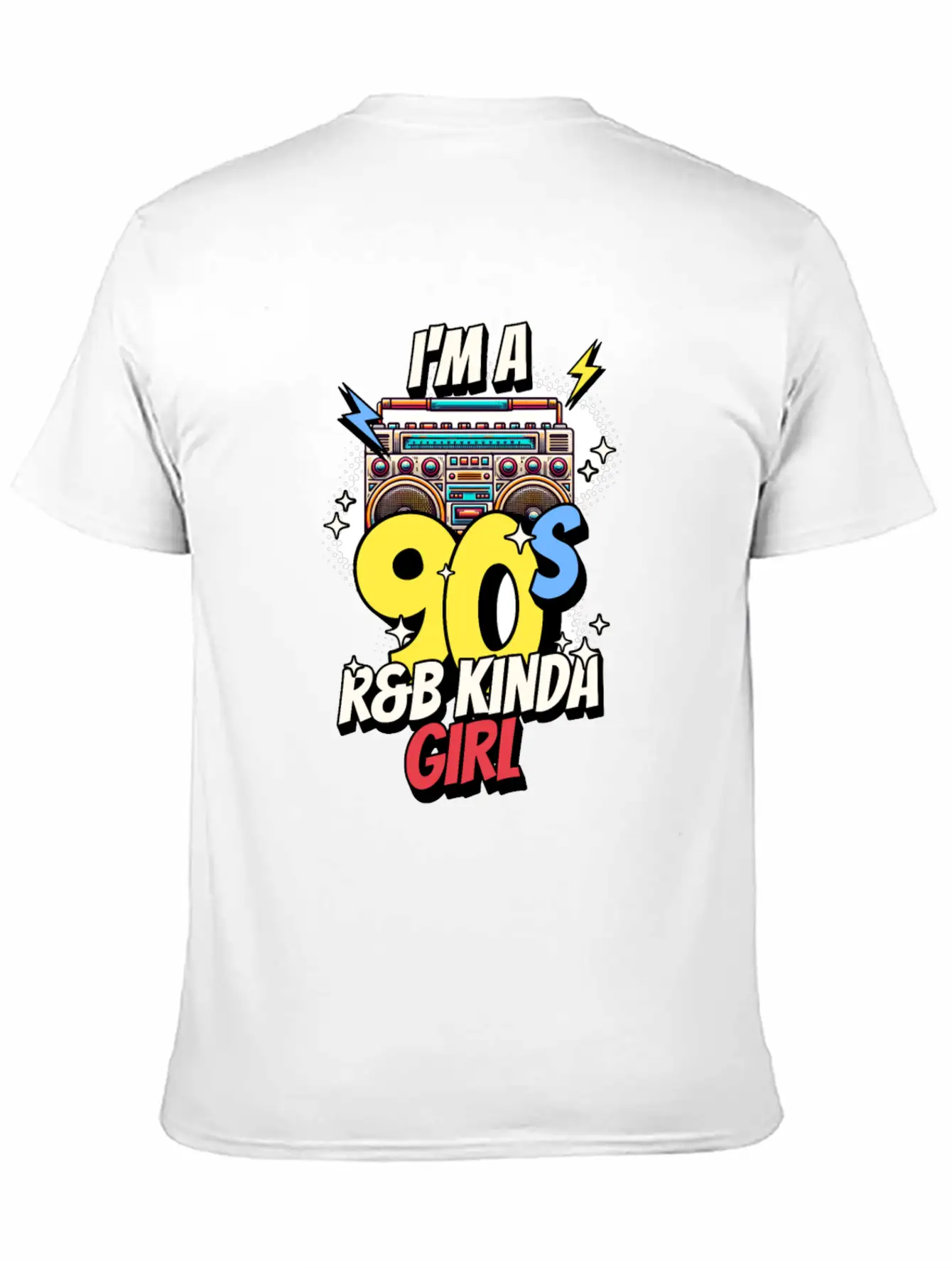 I'm A 90's R&B Kinda Girl Vintage Music Women'sR&B Unisex Short Sleeve Soft Cotton T-Shirt – Casual Everyday Wear