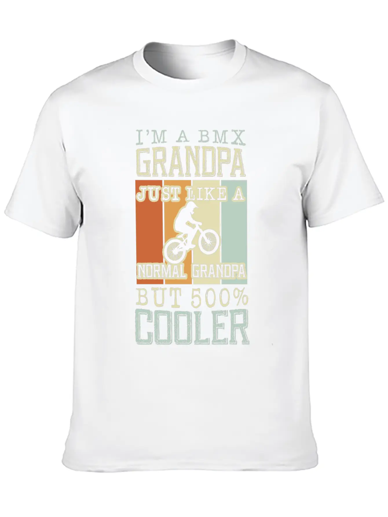 I'm A Bmx Grandpa Normal Grandpa But 500% Cooler Casual Graphic T-Shirt – Simple And Comfortable Daily Wear