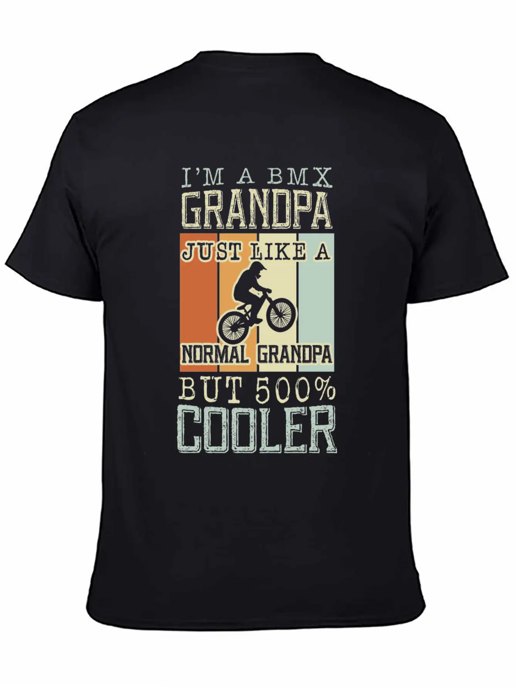 I'm A Bmx Grandpa Normal Grandpa But 500% Cooler Casual Graphic T-Shirt – Simple And Comfortable Daily Wear