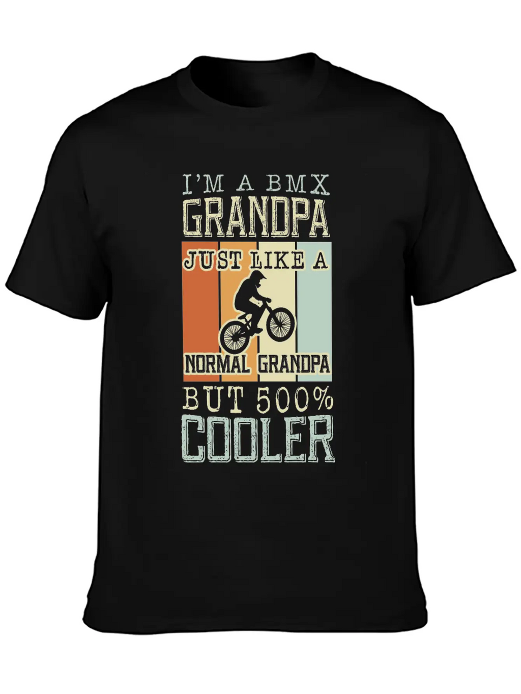I'm A Bmx Grandpa Normal Grandpa But 500% Cooler Casual Graphic T-Shirt – Simple And Comfortable Daily Wear