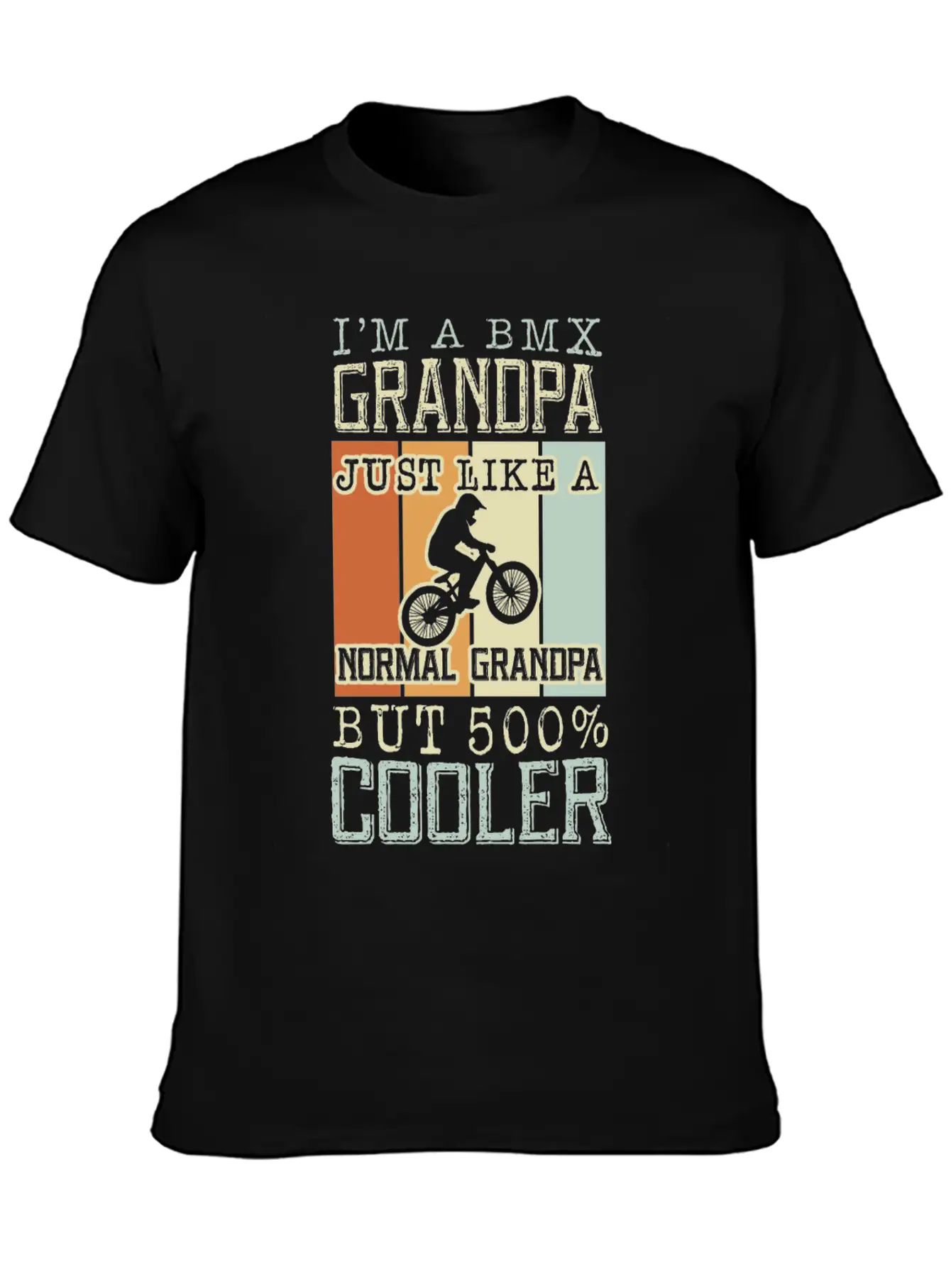 I'm A Bmx Grandpa Normal Grandpa But 500% Cooler Casual Graphic T-Shirt – Simple And Comfortable Daily Wear