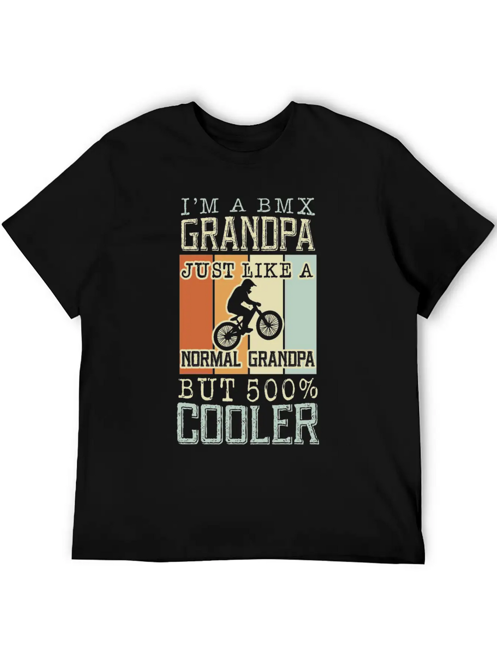 I'm A Bmx Grandpa Normal Grandpa But 500% Cooler Casual Graphic T-Shirt – Simple And Comfortable Daily Wear