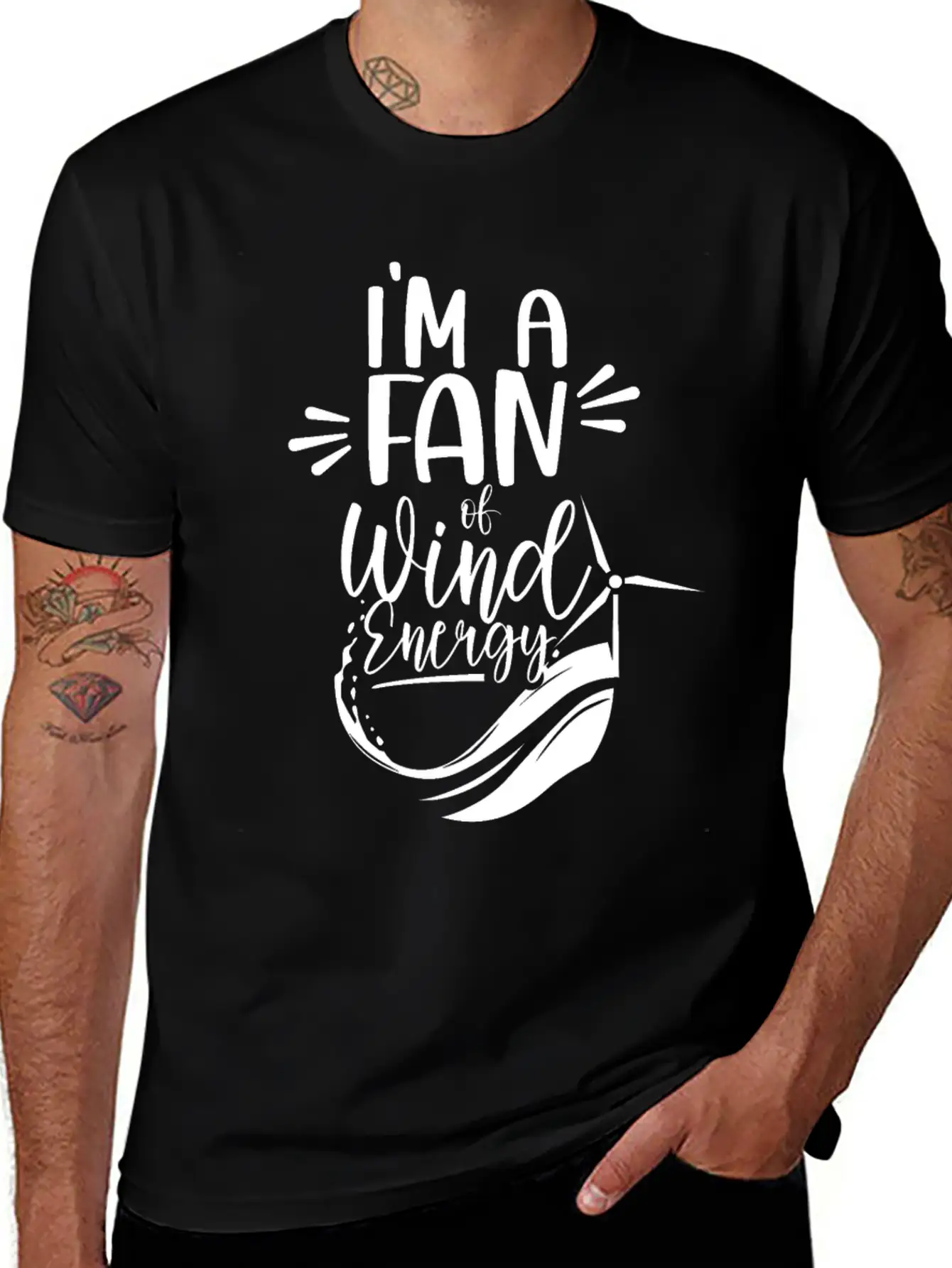 I'm A Fan Of Wind Energy Power Renewables Windmill Essential Cotton Tee For Daily Outfits – Unisex Style