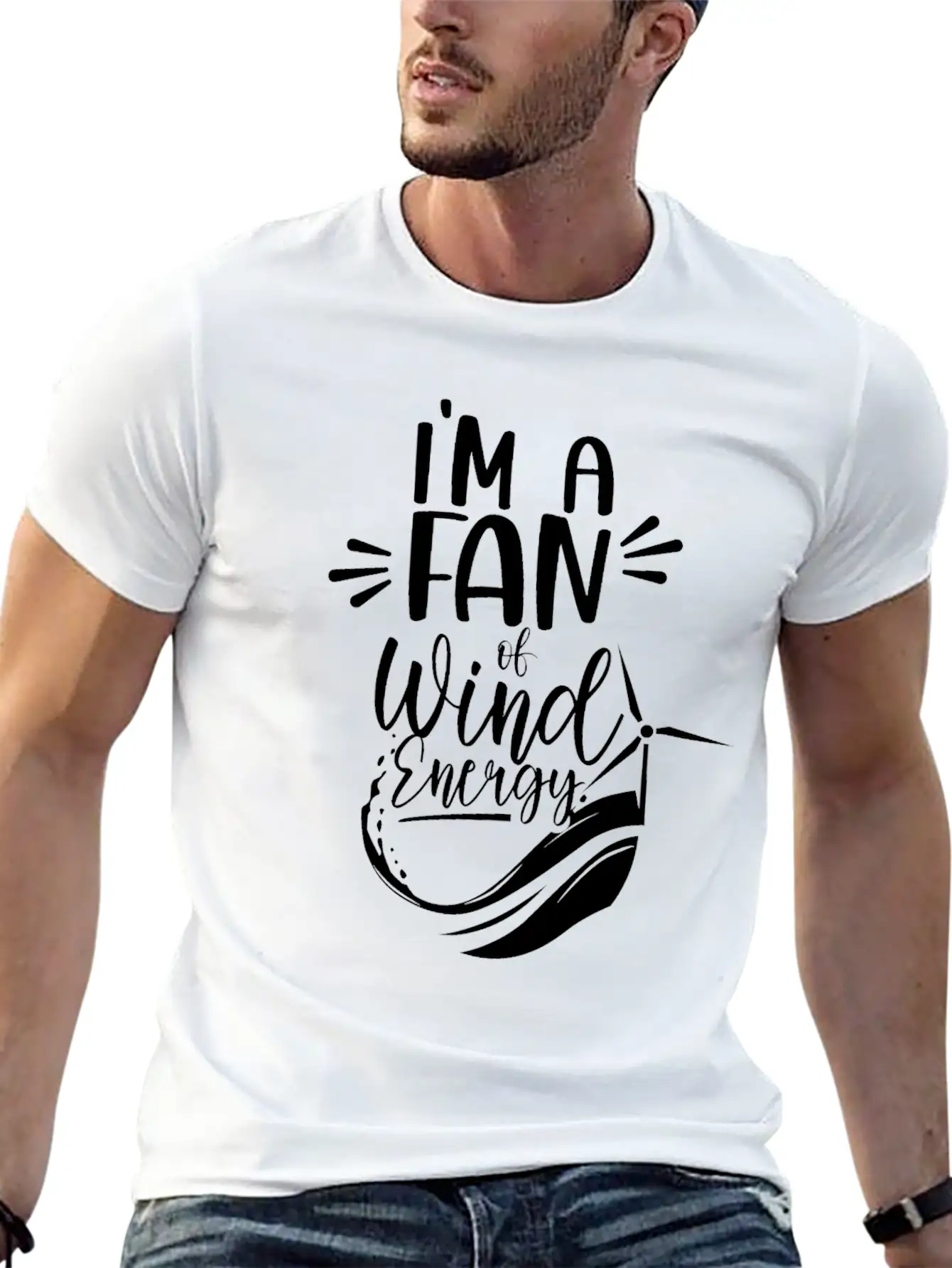 I'm A Fan Of Wind Energy Power Renewables Windmill Essential Cotton Tee For Daily Outfits – Unisex Style