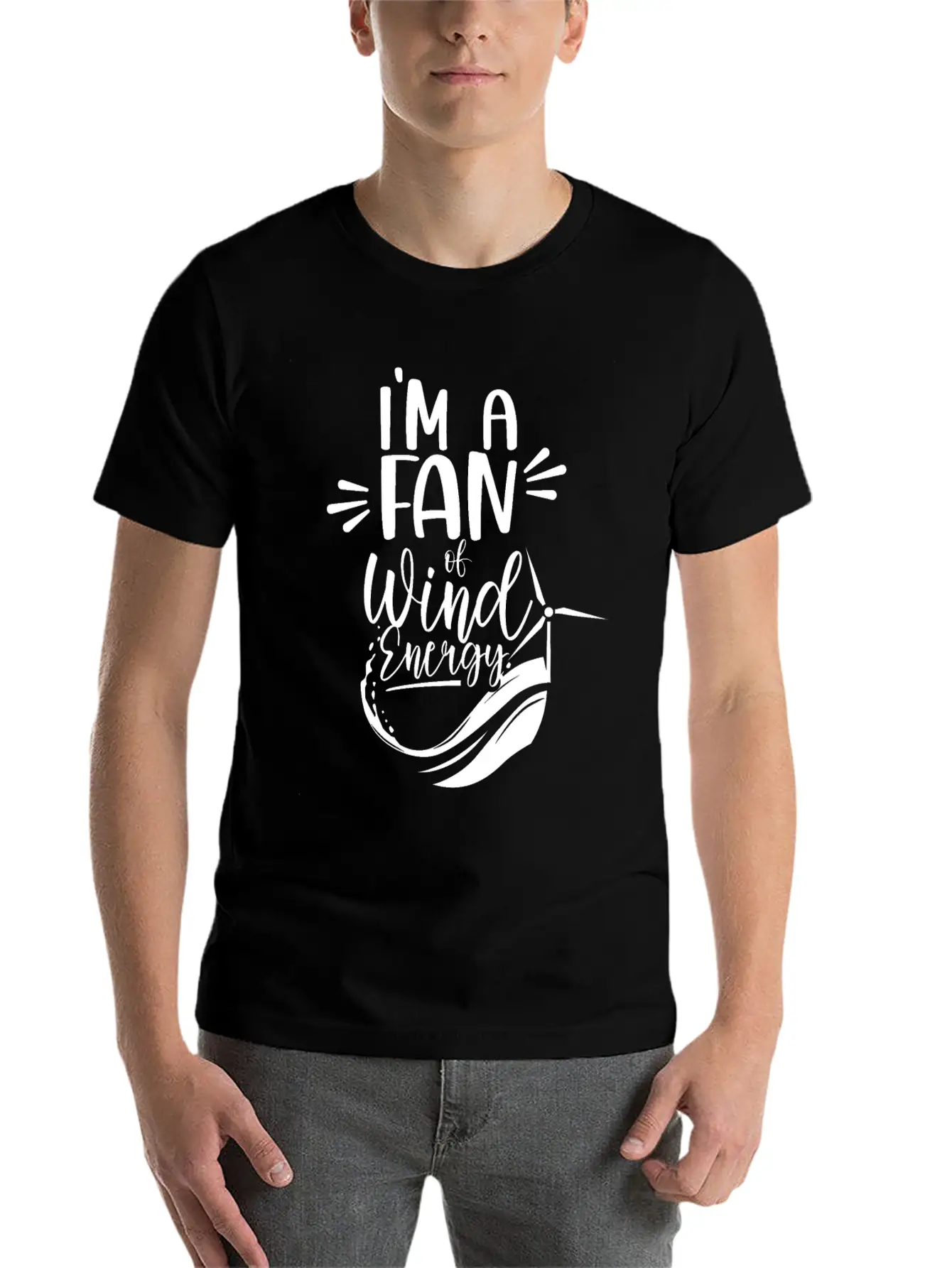 I'm A Fan Of Wind Energy Power Renewables Windmill Essential Cotton Tee For Daily Outfits – Unisex Style