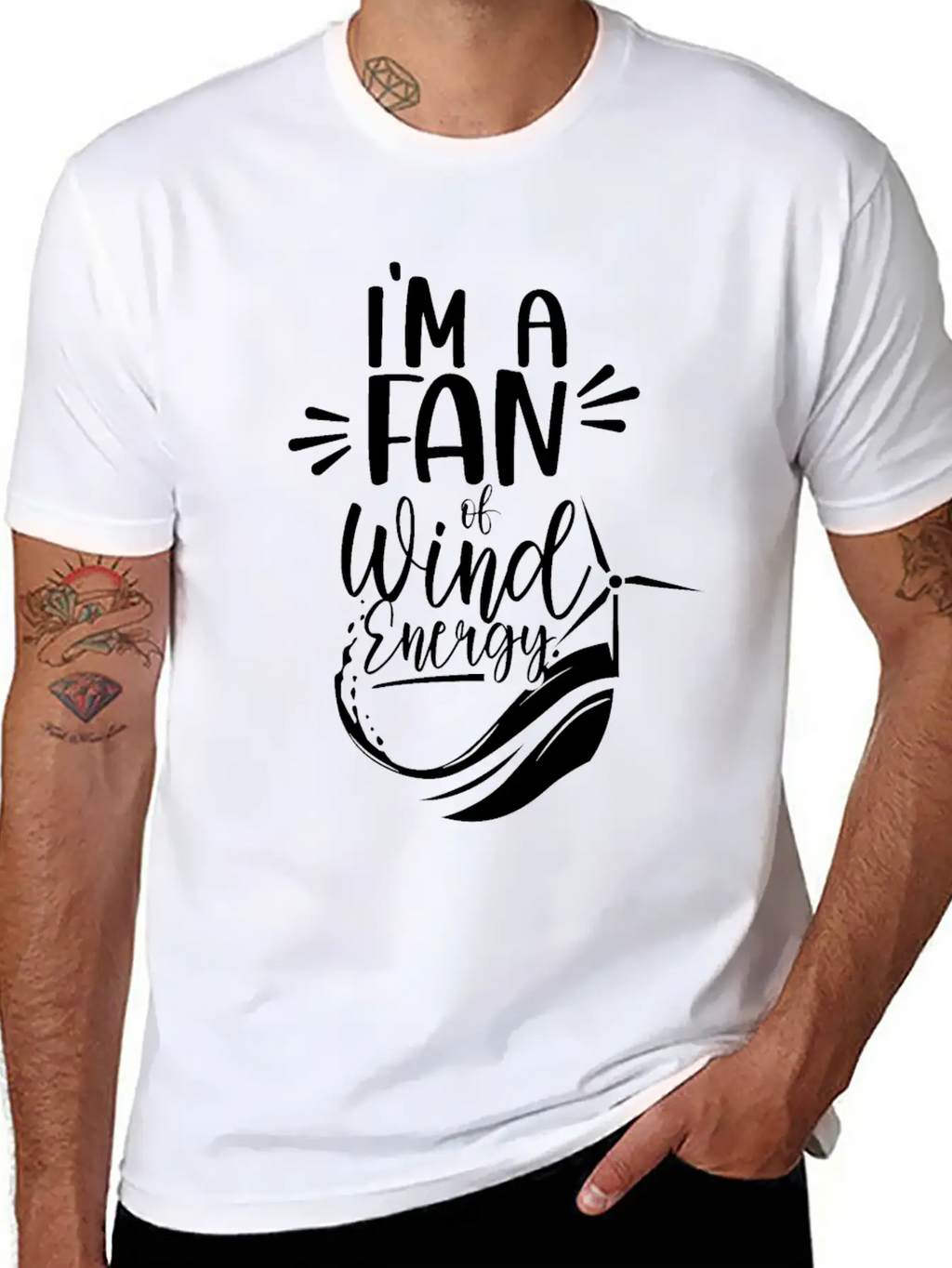 I'm A Fan Of Wind Energy Power Renewables Windmill Essential Cotton Tee For Daily Outfits – Unisex Style