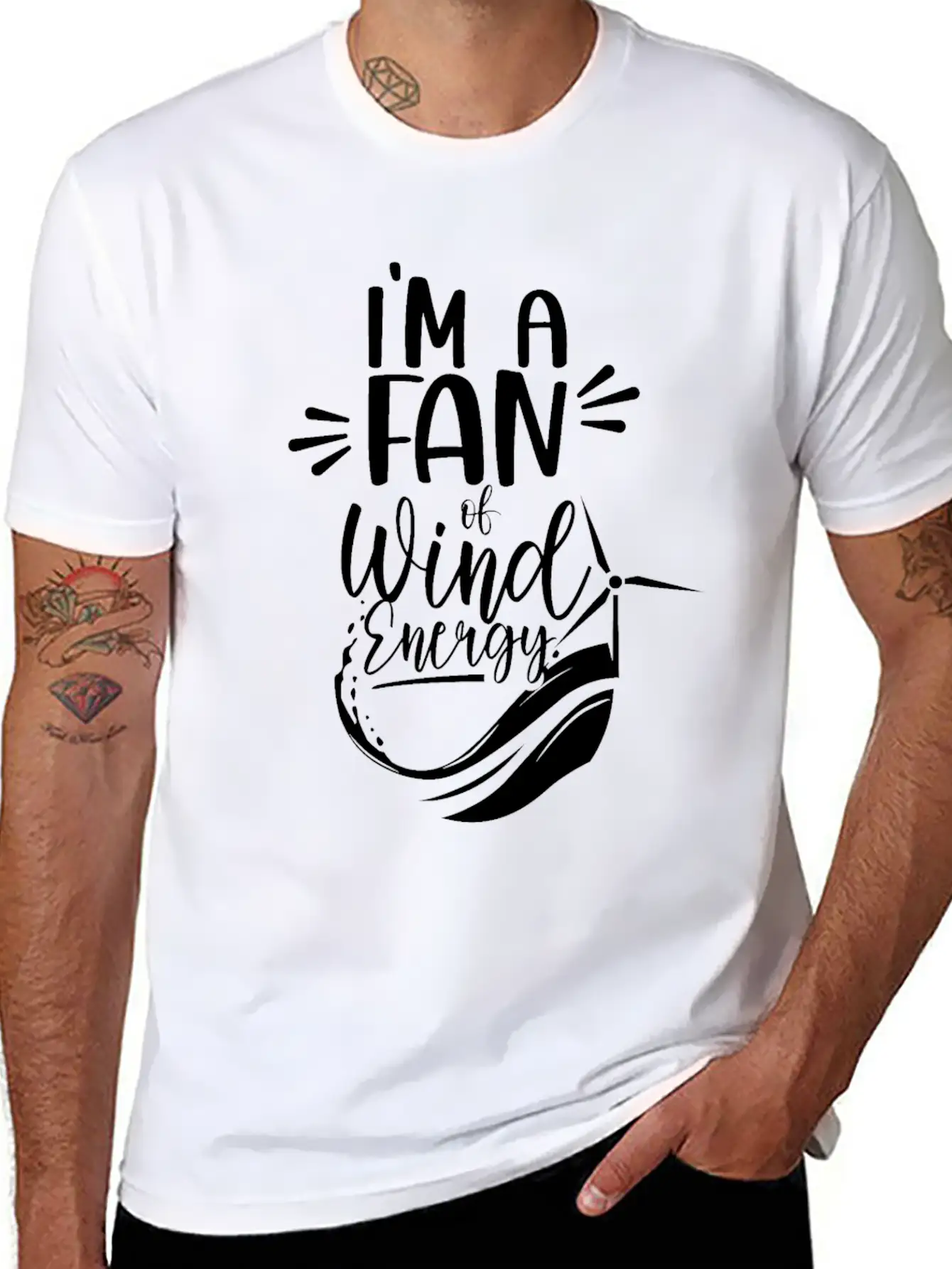 I'm A Fan Of Wind Energy Power Renewables Windmill Essential Cotton Tee For Daily Outfits – Unisex Style