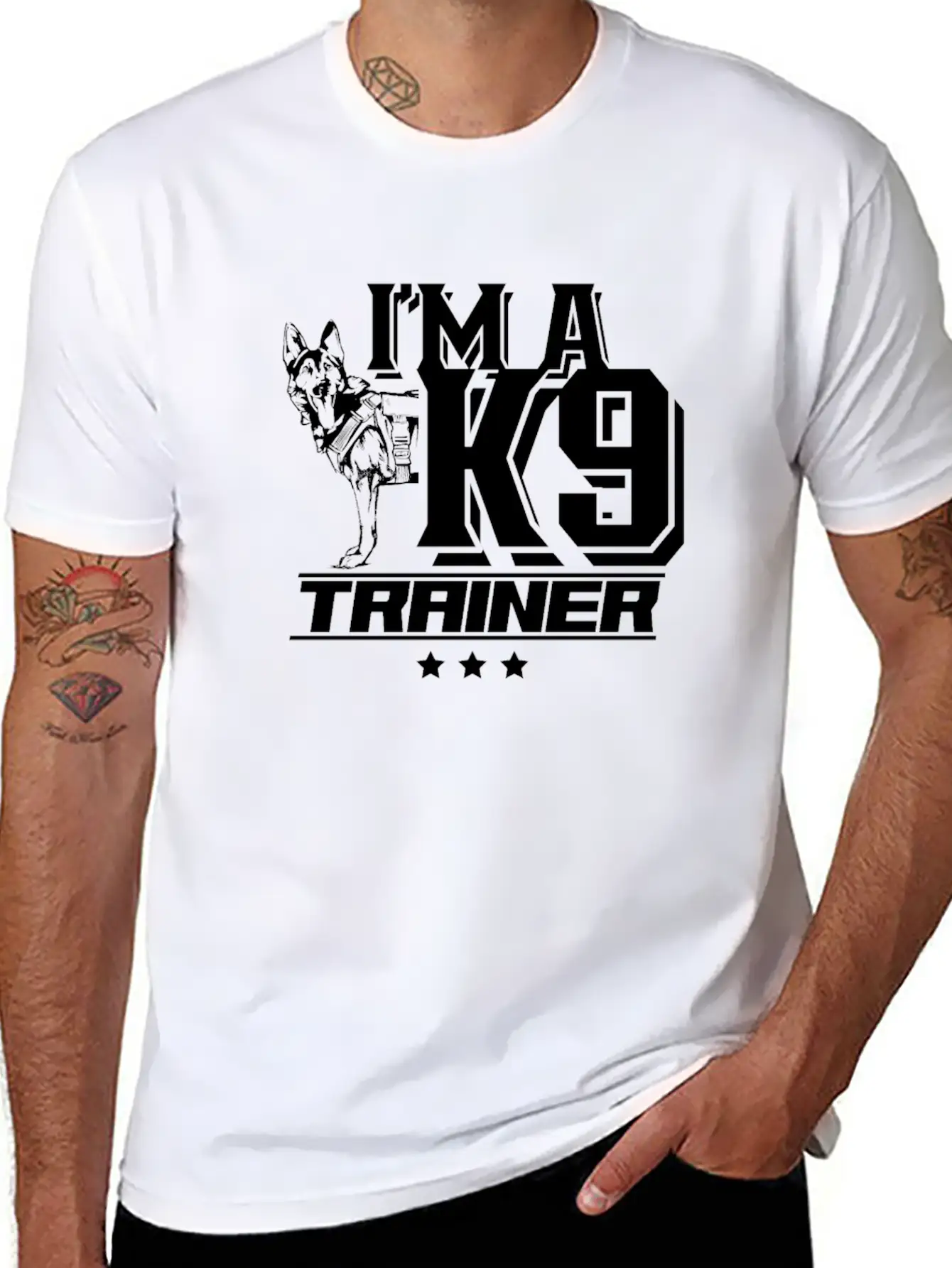 I'm A K9 Trainer Training Dog Handler Service Dog Essential Cotton Tee For Daily Outfits – Unisex Style