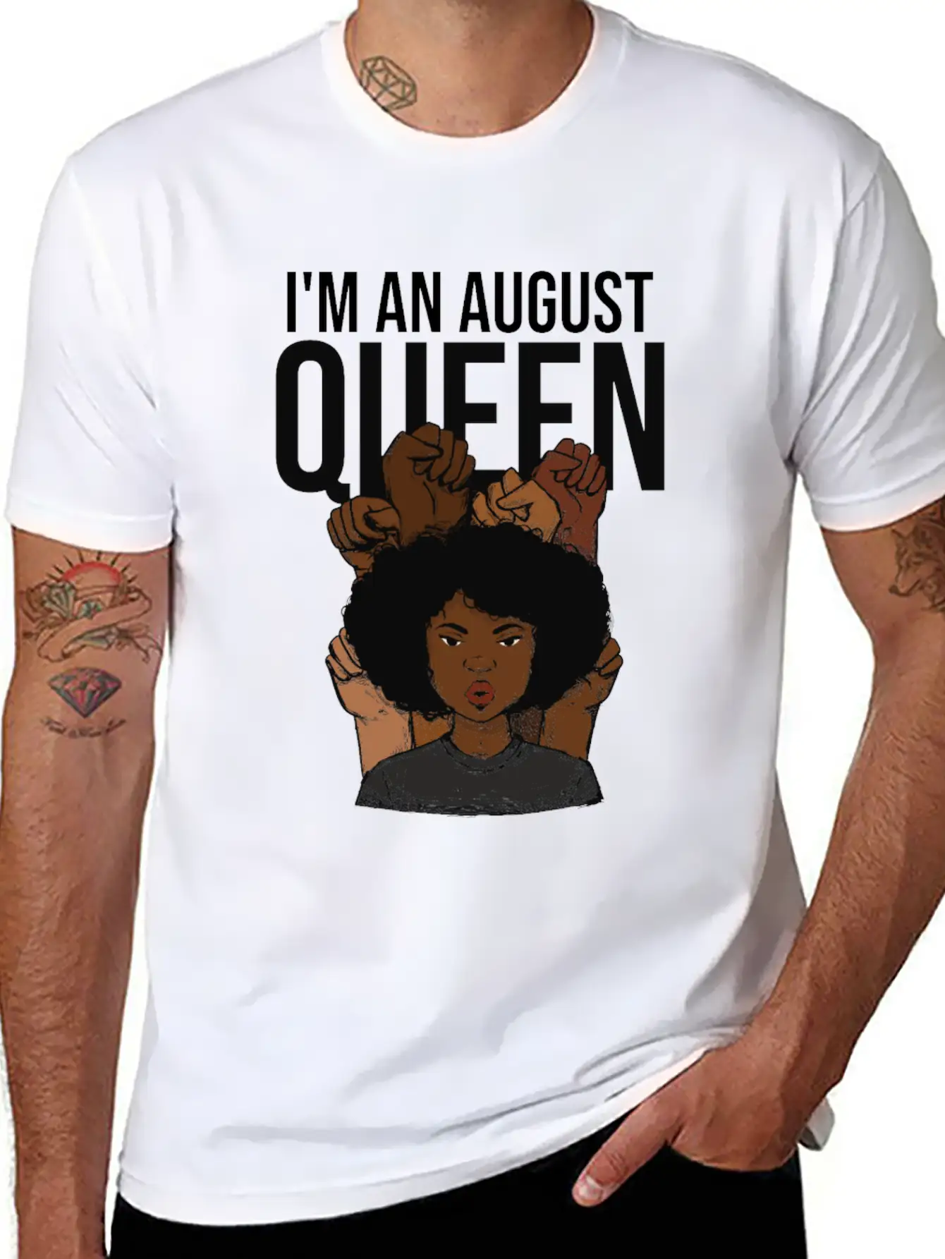 I'm An August Queen Birthday Unisex Short Sleeve Soft Cotton T-Shirt – Casual Everyday Wear