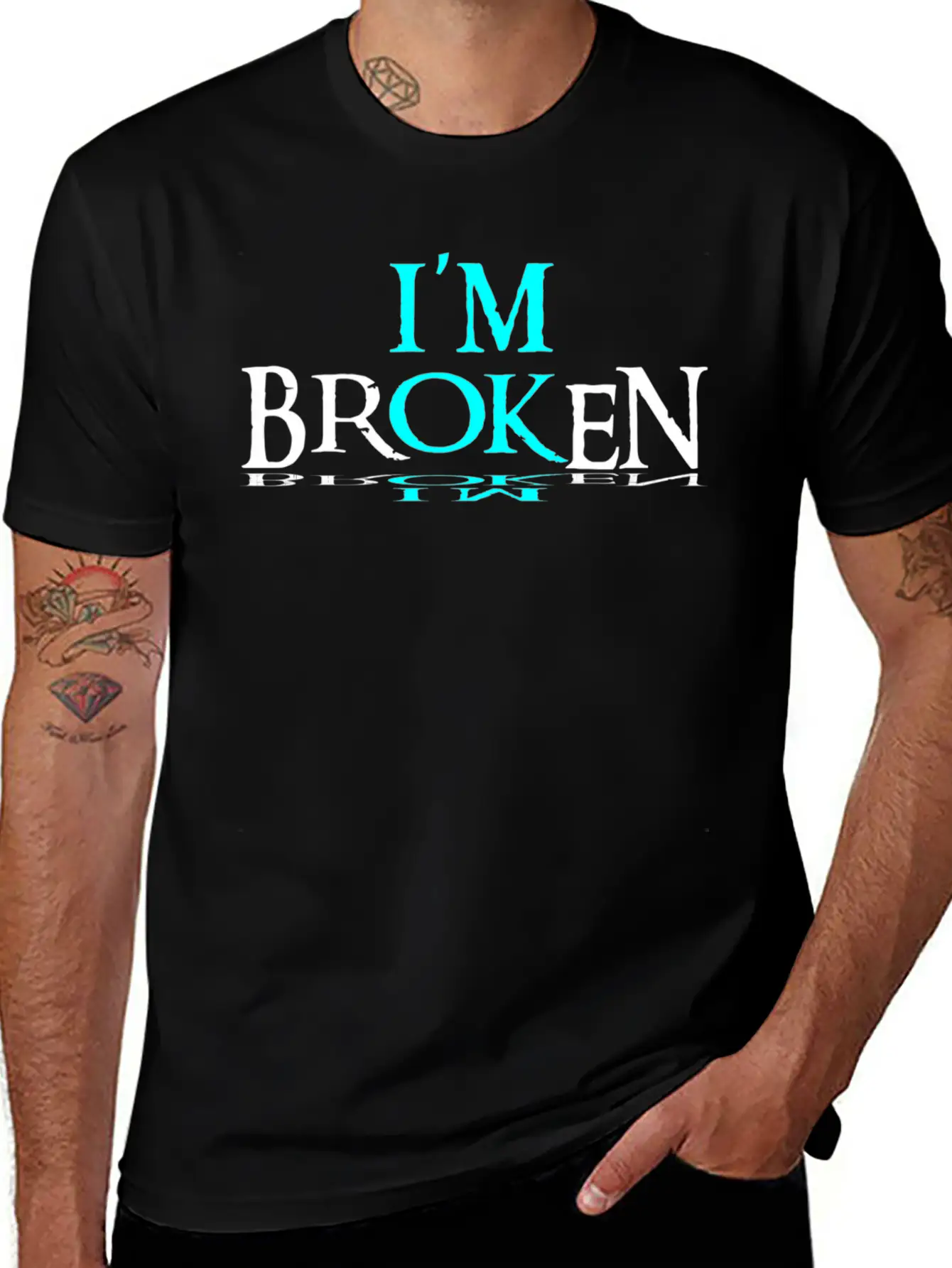 Im Broken Im Ok Breathable Soft Cotton T-Shirt – Timeless Casual Look