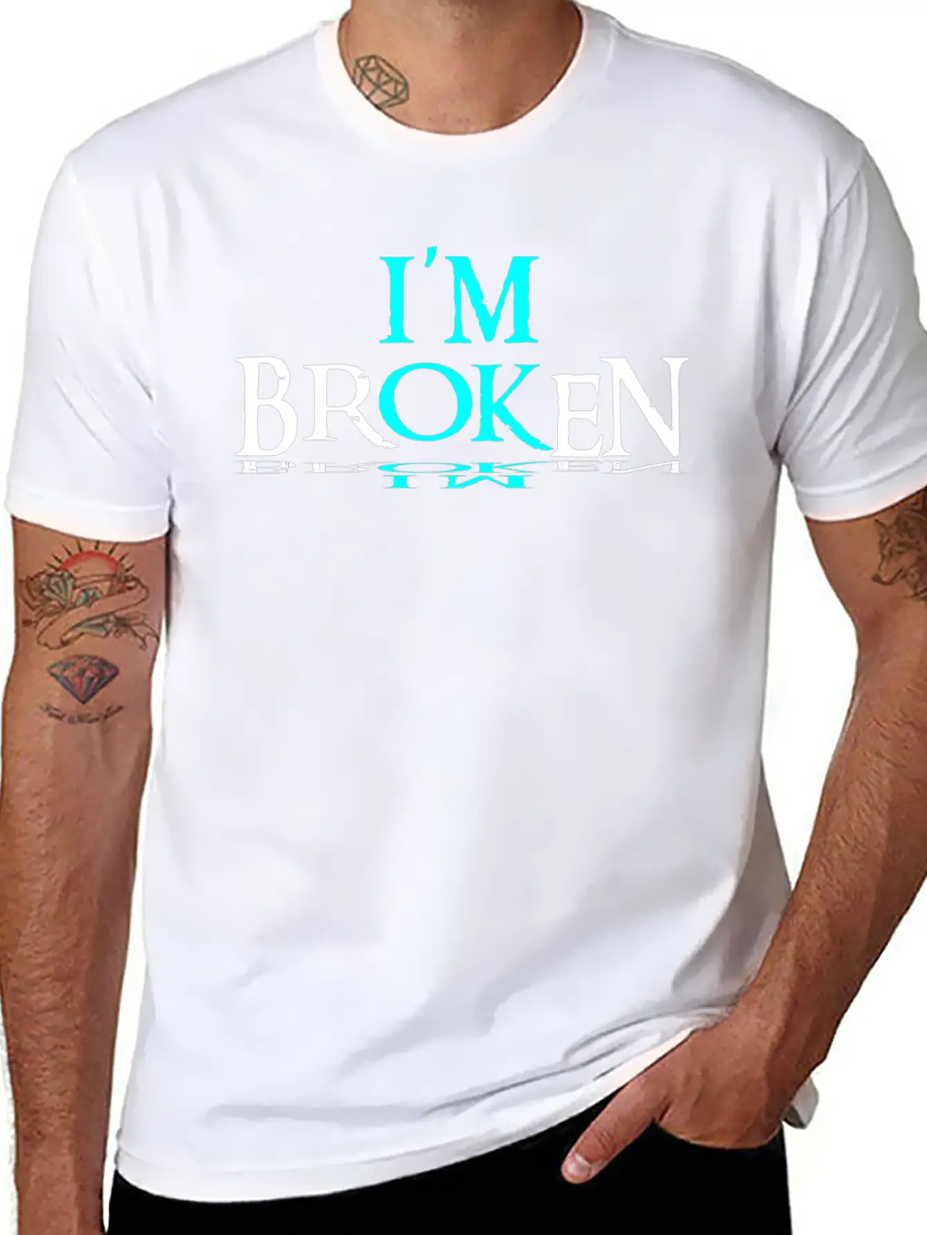 Im Broken Im Ok Breathable Soft Cotton T-Shirt – Timeless Casual Look