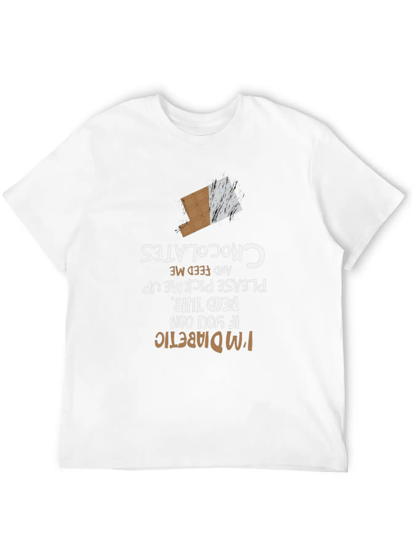 I'm Diabetic Chocolate Blood Sugar Insulin Gift Unisex Short Sleeve Soft Cotton T-Shirt – Casual Everyday Wear