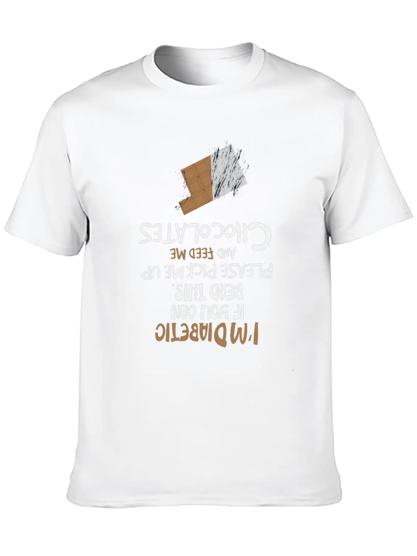 I'm Diabetic Chocolate Blood Sugar Insulin Gift Unisex Short Sleeve Soft Cotton T-Shirt – Casual Everyday Wear