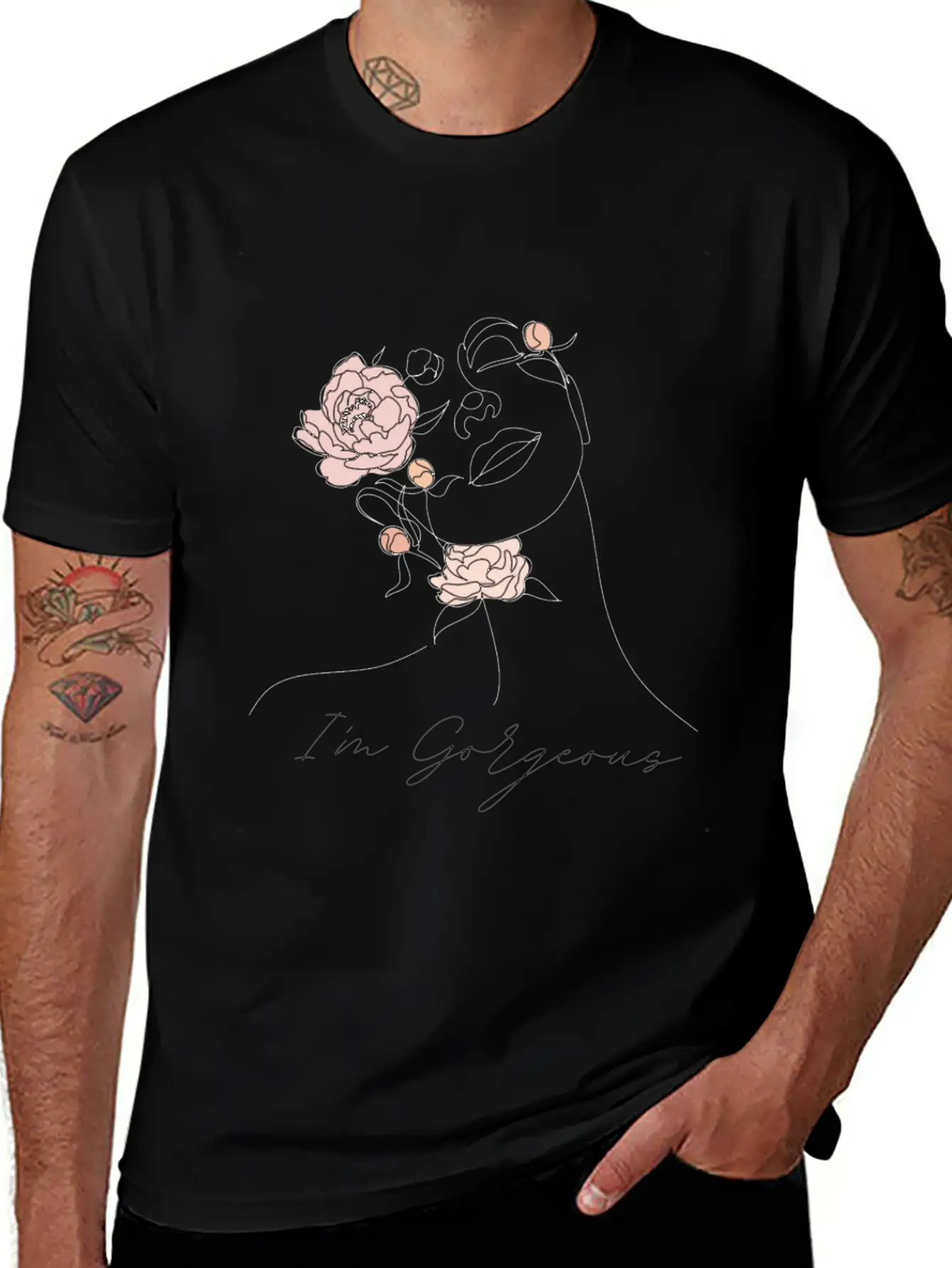 "I'm Gorgeous Girl" T-Shirt Design Casual Graphic T-Shirt – Simple And Comfortable Daily Wear