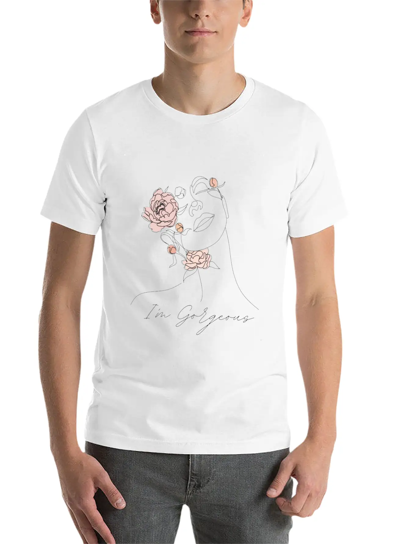 "I'm Gorgeous Girl" T-Shirt Design Casual Graphic T-Shirt – Simple And Comfortable Daily Wear