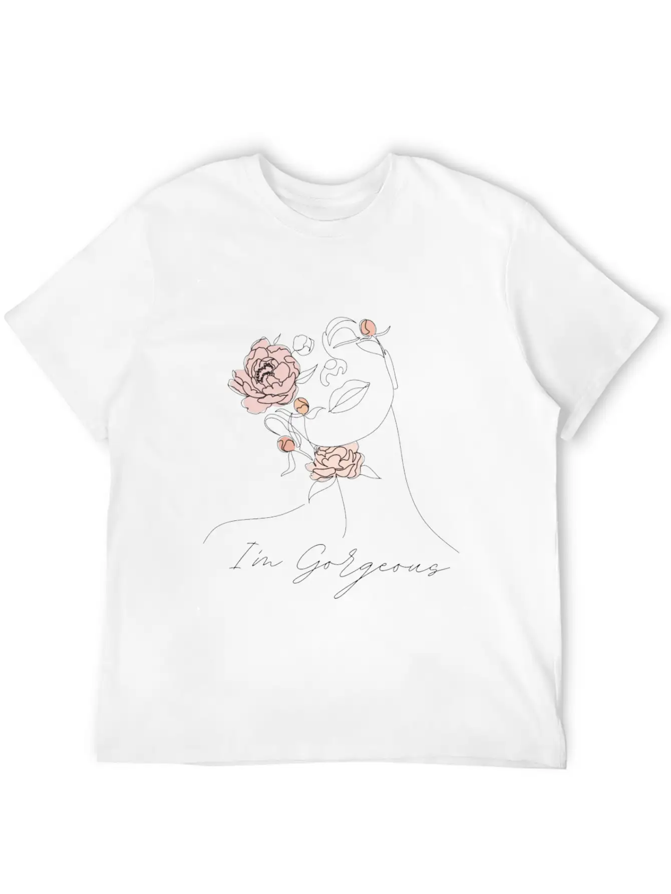 "I'm Gorgeous Girl" T-Shirt Design Casual Graphic T-Shirt – Simple And Comfortable Daily Wear