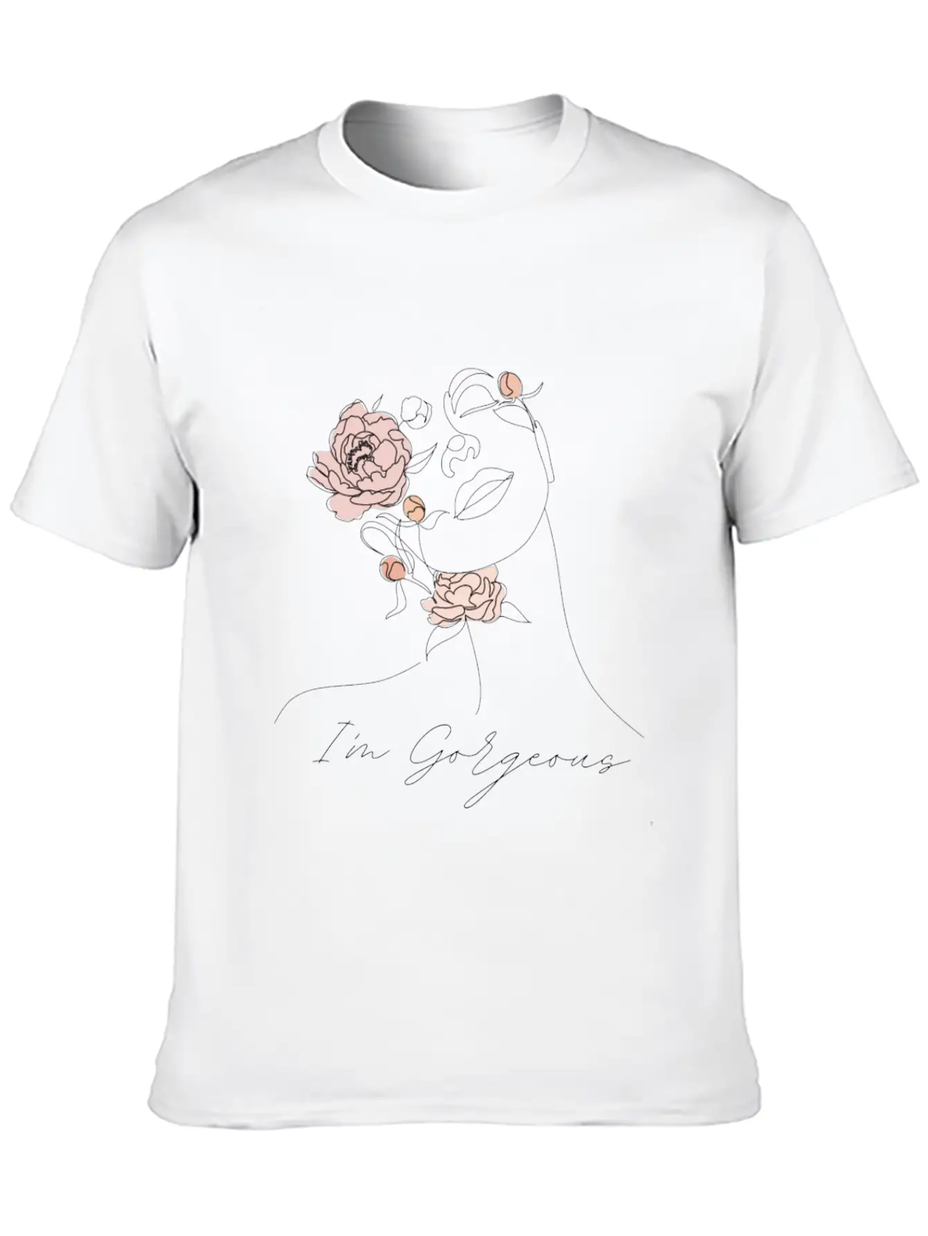 "I'm Gorgeous Girl" T-Shirt Design Casual Graphic T-Shirt – Simple And Comfortable Daily Wear
