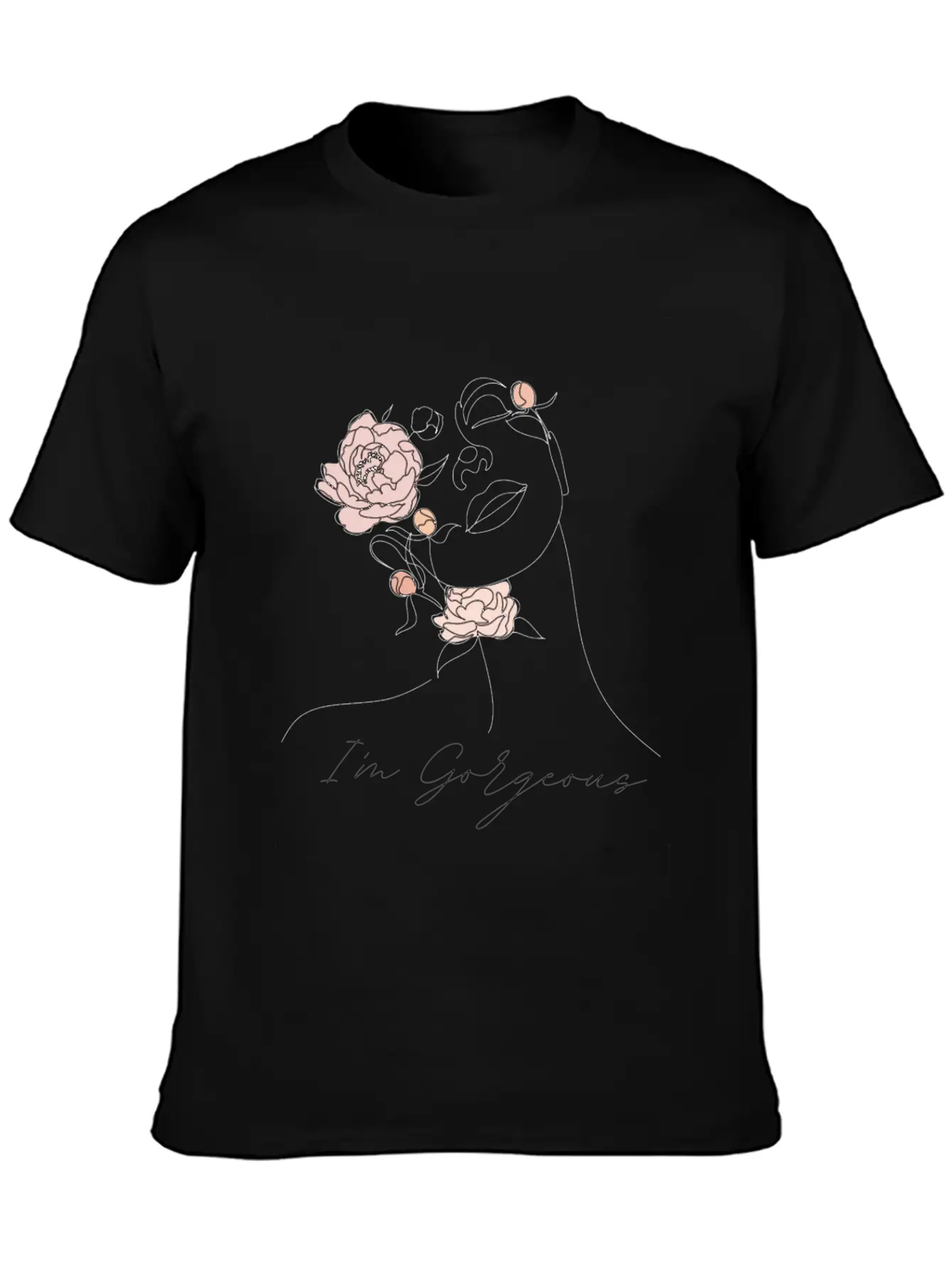 "I'm Gorgeous Girl" T-Shirt Design Casual Graphic T-Shirt – Simple And Comfortable Daily Wear