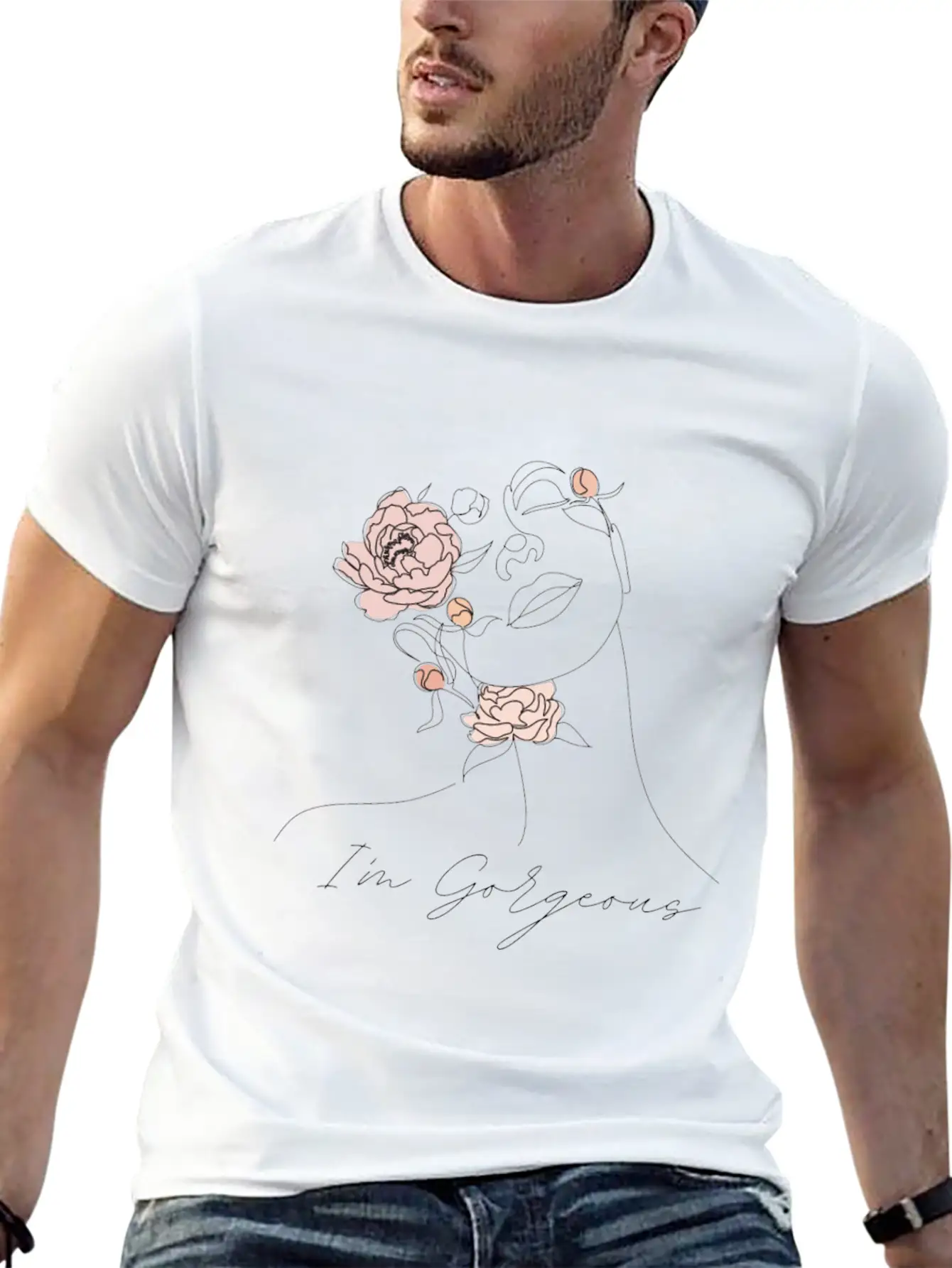 "I'm Gorgeous Girl" T-Shirt Design Casual Graphic T-Shirt – Simple And Comfortable Daily Wear