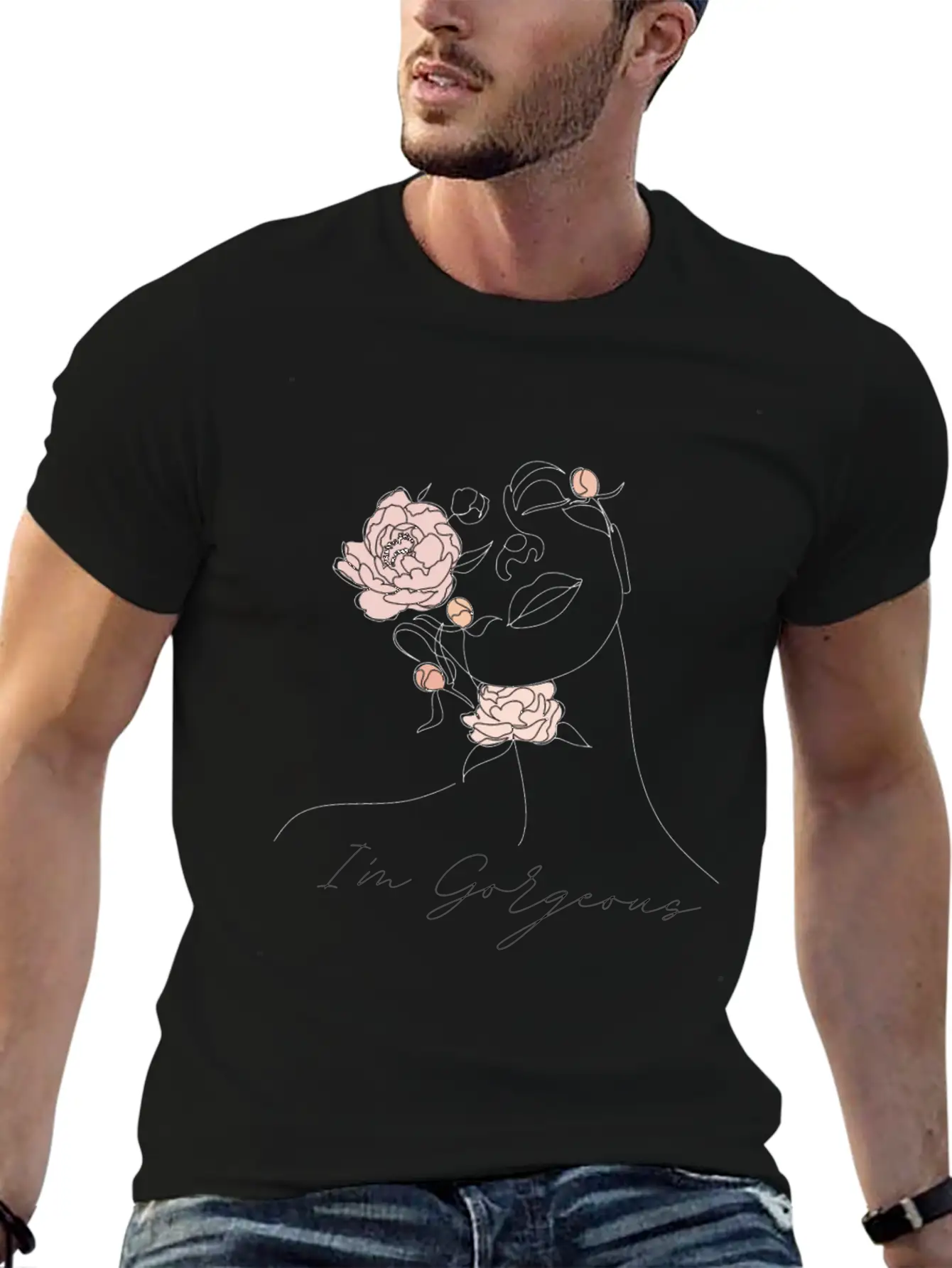 "I'm Gorgeous Girl" T-Shirt Design Casual Graphic T-Shirt – Simple And Comfortable Daily Wear