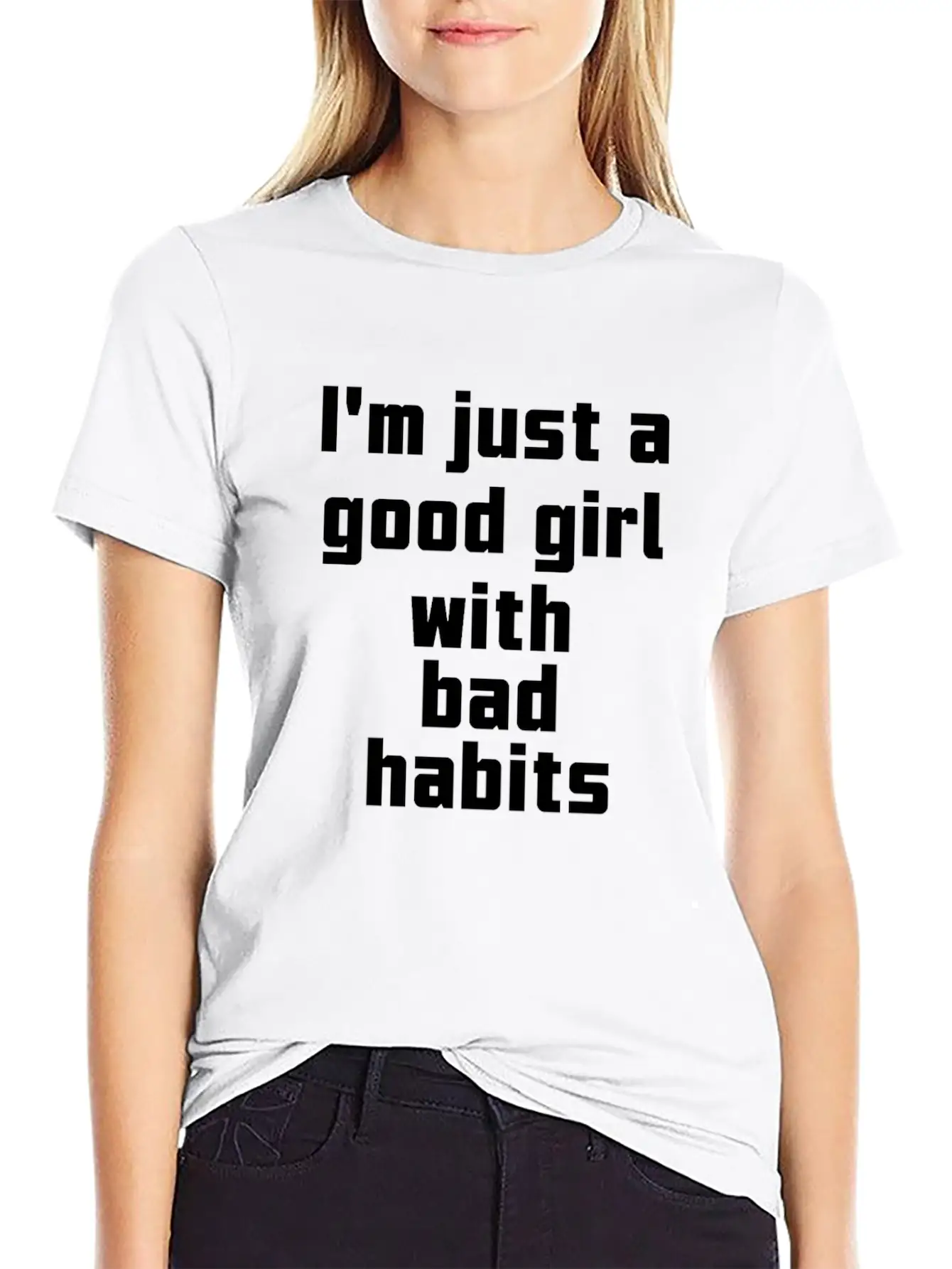 I'm Just A Good Girl With Bad Habits Unisex Casual T-Shirt – Clean Design For Daily Comfort