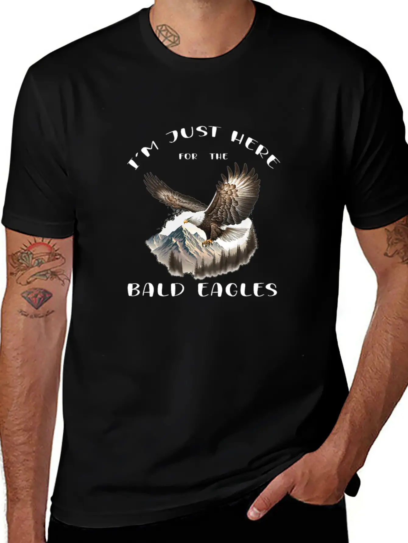 I'm Just Here For The Bald Eagles - Birdwatching Unisex Casual T-Shirt – Clean Design For Daily Comfort