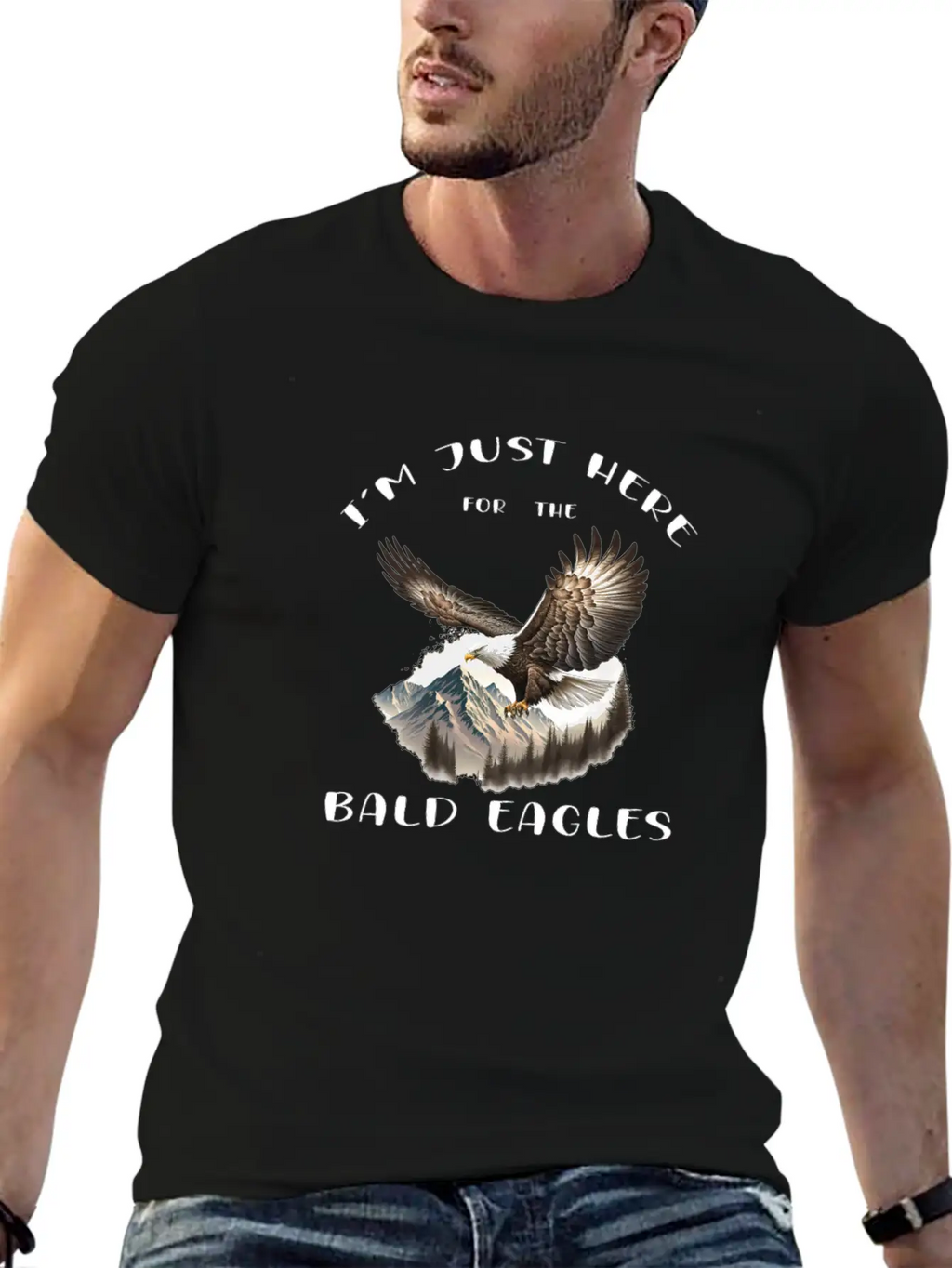 I'm Just Here For The Bald Eagles - Birdwatching Unisex Casual T-Shirt – Clean Design For Daily Comfort