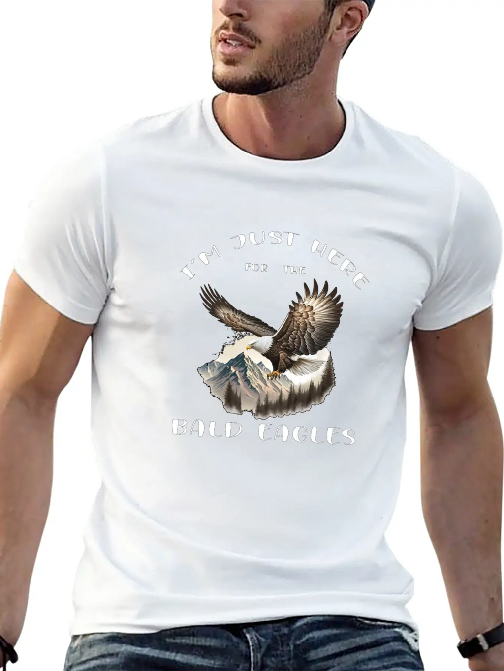 I'm Just Here For The Bald Eagles - Birdwatching Unisex Casual T-Shirt – Clean Design For Daily Comfort