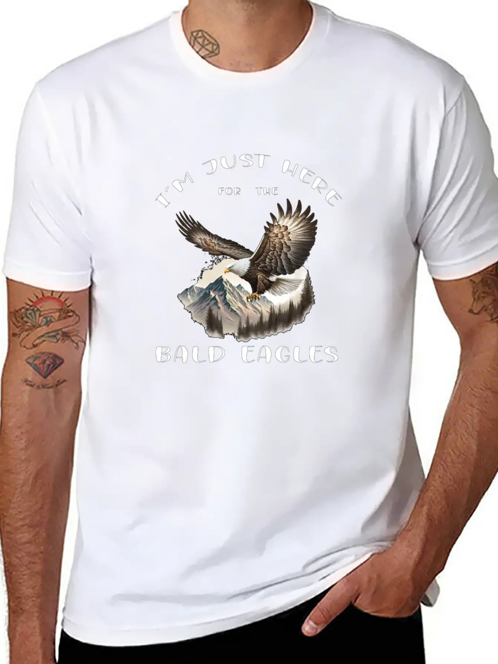 I'm Just Here For The Bald Eagles - Birdwatching Unisex Casual T-Shirt – Clean Design For Daily Comfort
