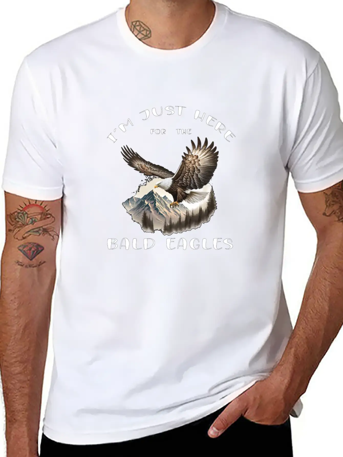 I'm Just Here For The Bald Eagles - Birdwatching Unisex Casual T-Shirt – Clean Design For Daily Comfort