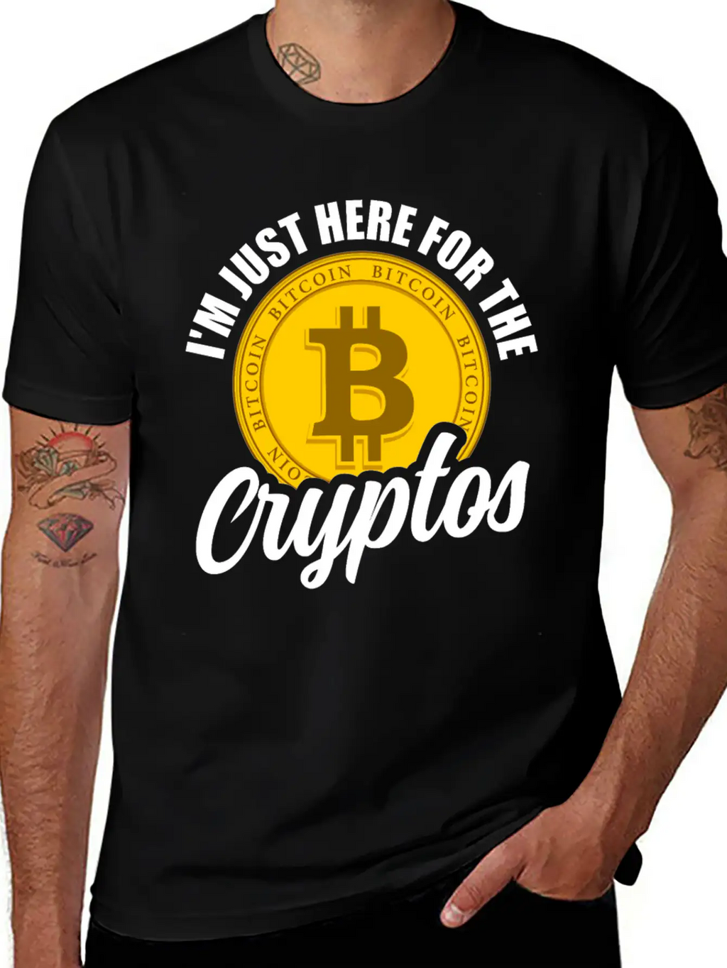 I'm Just Here For The Cryptos Crypto Currency Unisex Casual T-Shirt – Clean Design For Daily Comfort