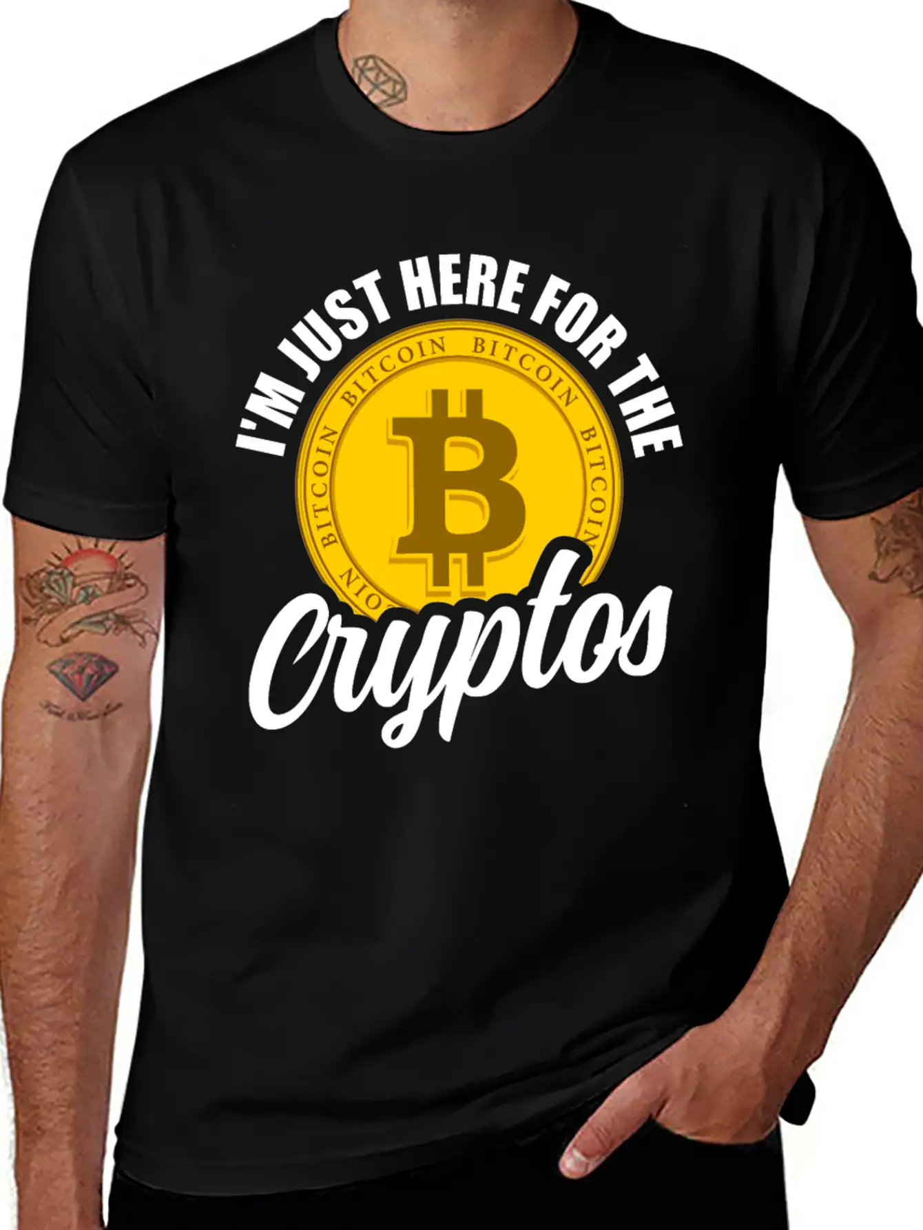 I'm Just Here For The Cryptos Crypto Currency Unisex Casual T-Shirt – Clean Design For Daily Comfort