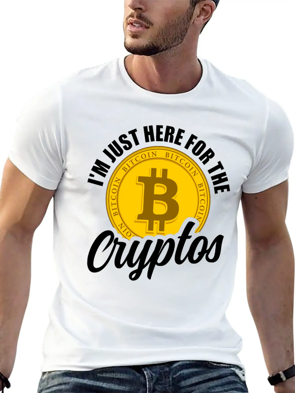 I'm Just Here For The Cryptos Crypto Currency Unisex Casual T-Shirt – Clean Design For Daily Comfort