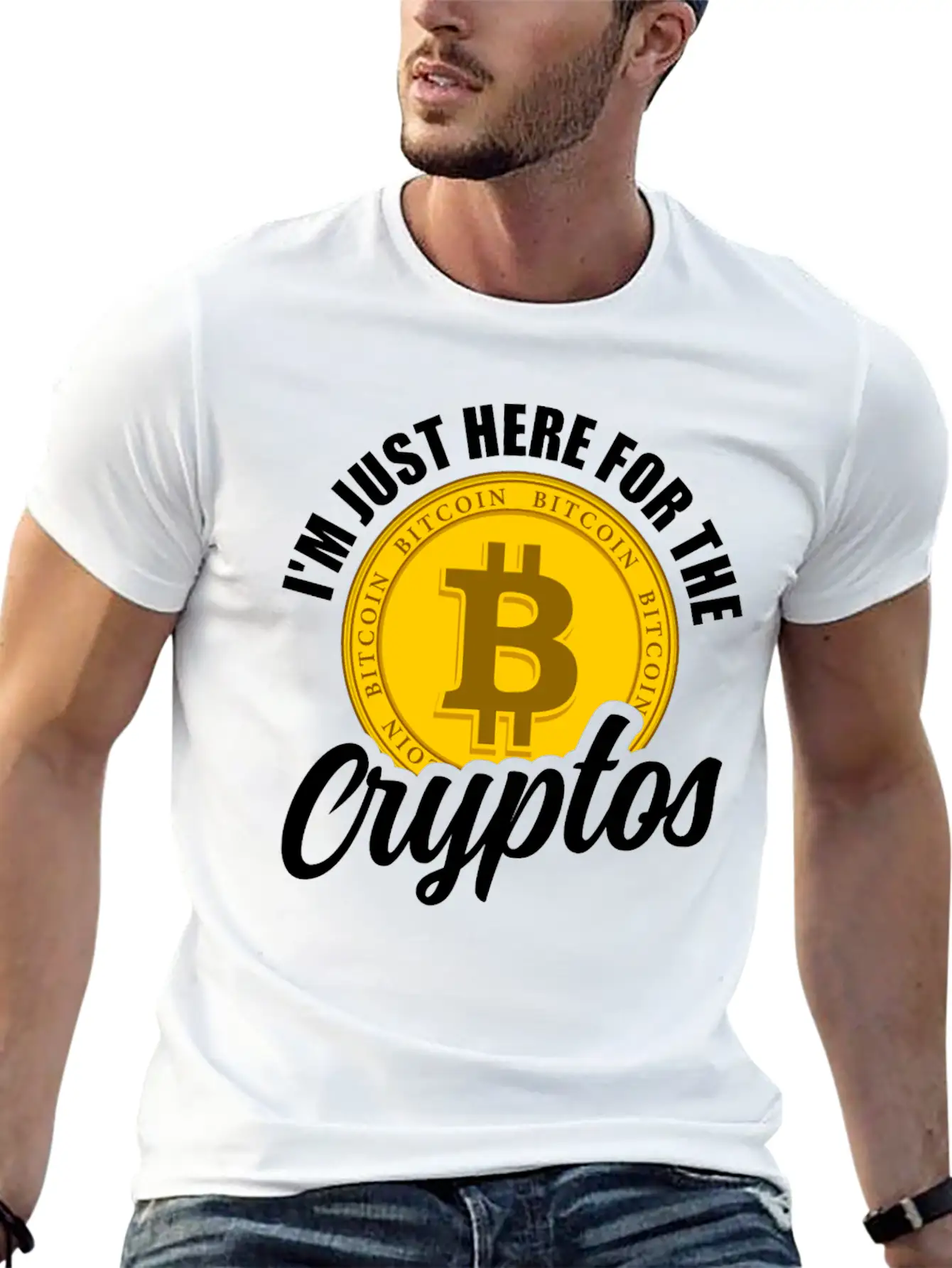 I'm Just Here For The Cryptos Crypto Currency Unisex Casual T-Shirt – Clean Design For Daily Comfort