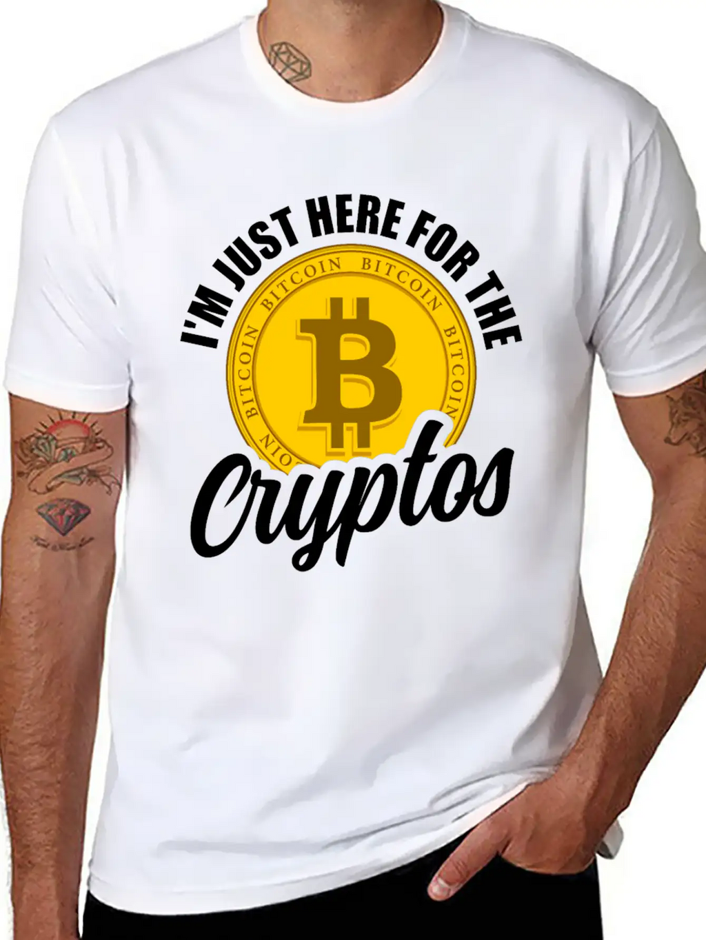I'm Just Here For The Cryptos Crypto Currency Unisex Casual T-Shirt – Clean Design For Daily Comfort