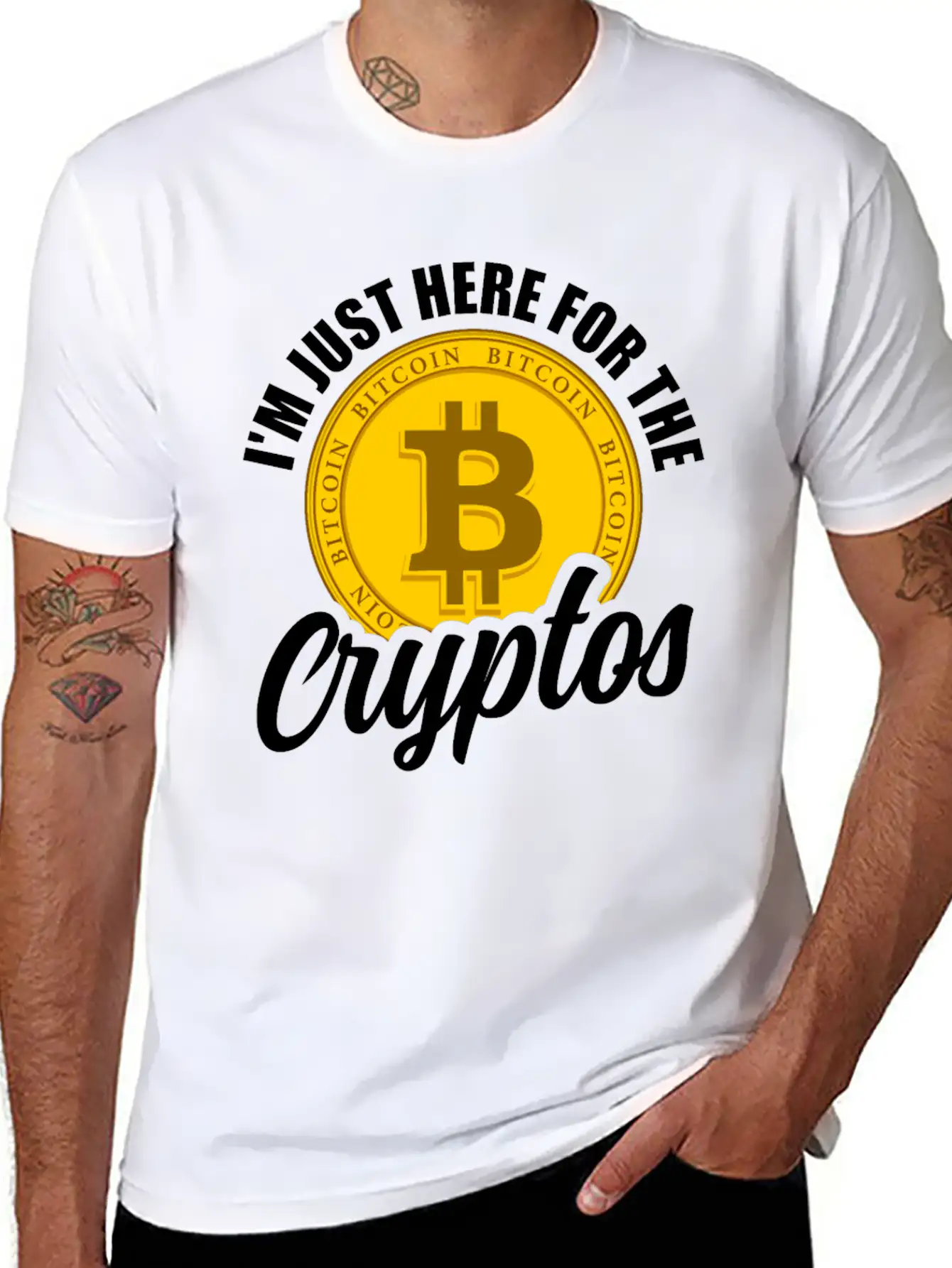 I'm Just Here For The Cryptos Crypto Currency Unisex Casual T-Shirt – Clean Design For Daily Comfort
