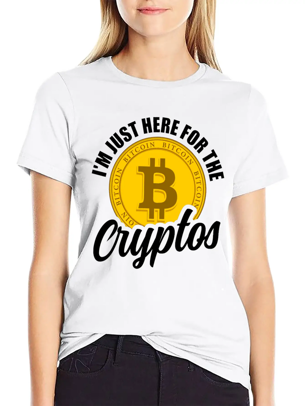 I'm Just Here For The Cryptos Crypto Currency Unisex Casual T-Shirt – Clean Design For Daily Comfort
