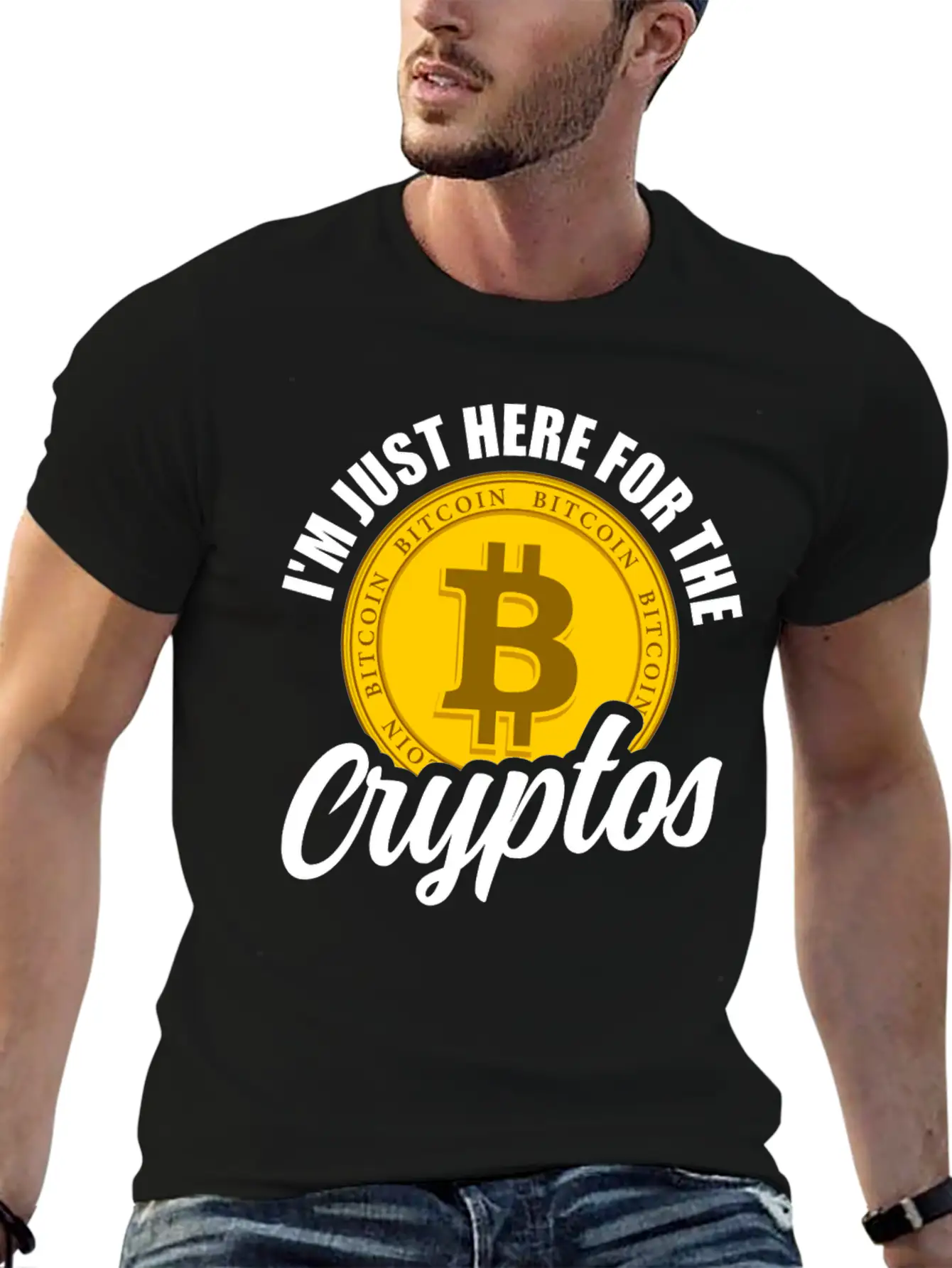 I'm Just Here For The Cryptos Crypto Currency Unisex Casual T-Shirt – Clean Design For Daily Comfort