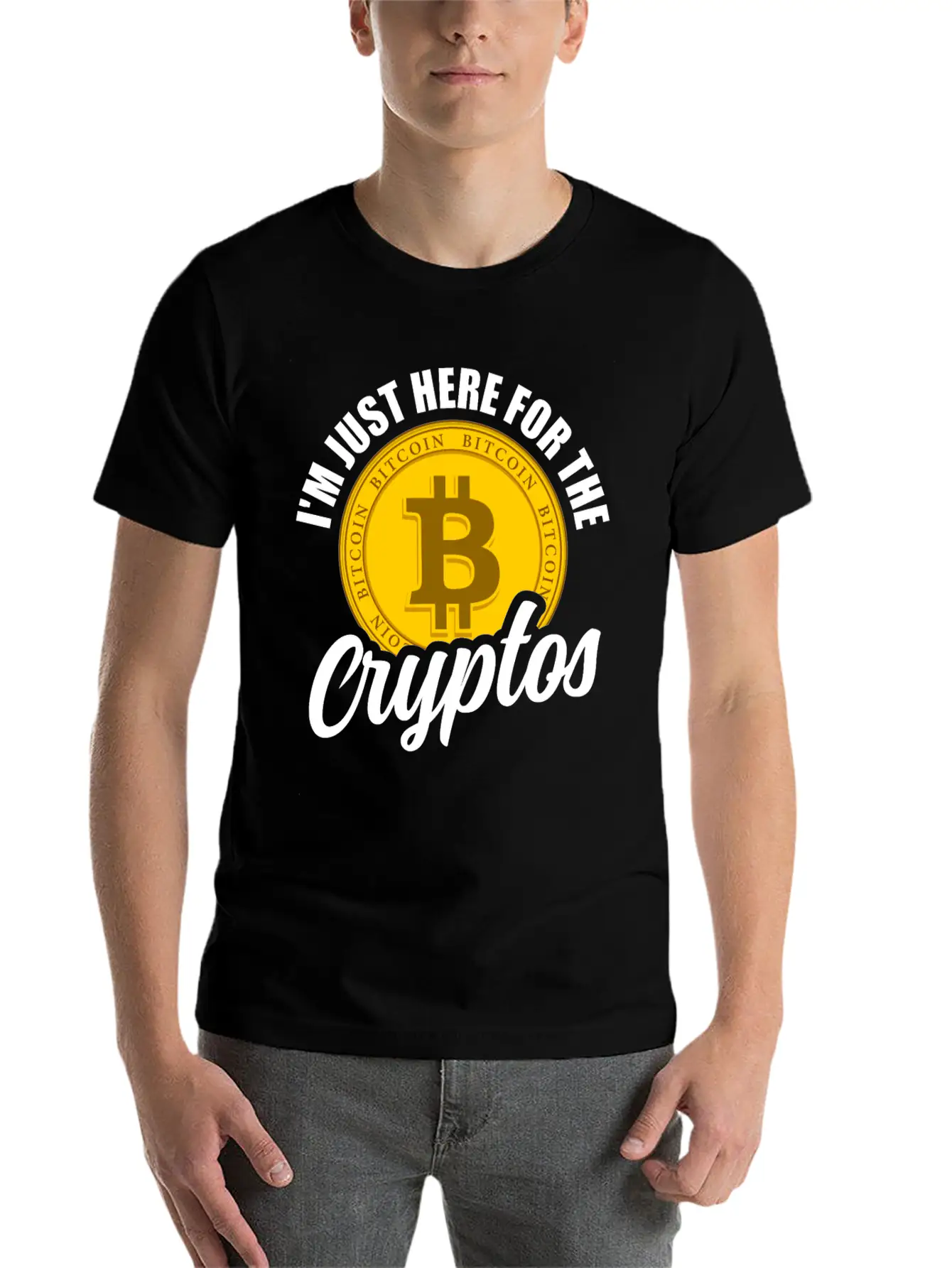 I'm Just Here For The Cryptos Crypto Currency Unisex Casual T-Shirt – Clean Design For Daily Comfort