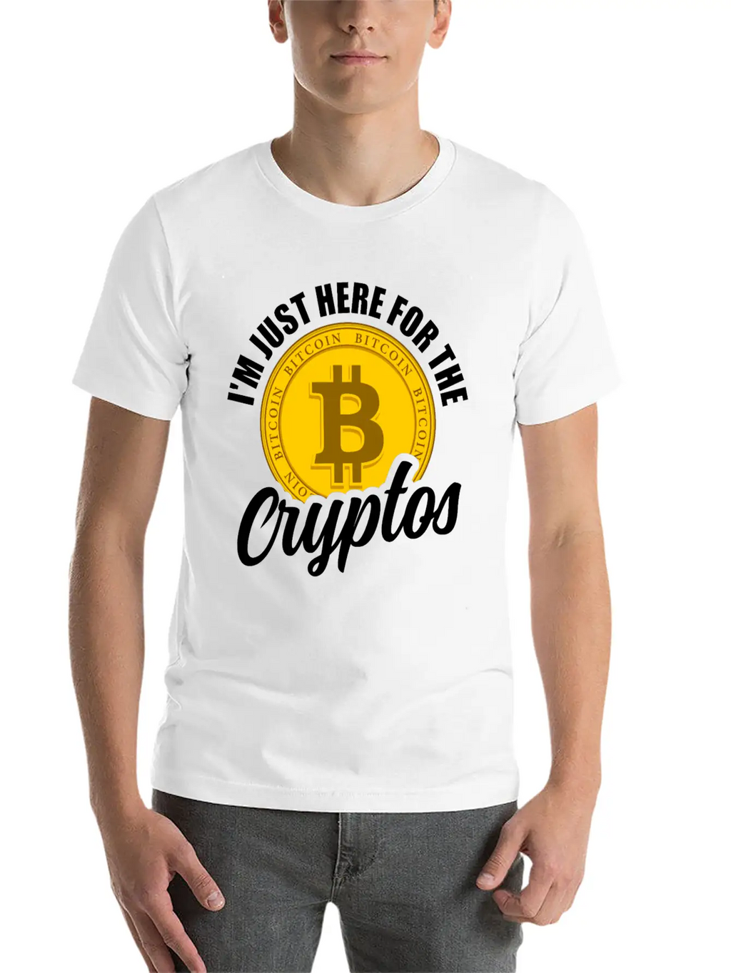I'm Just Here For The Cryptos Crypto Currency Unisex Casual T-Shirt – Clean Design For Daily Comfort