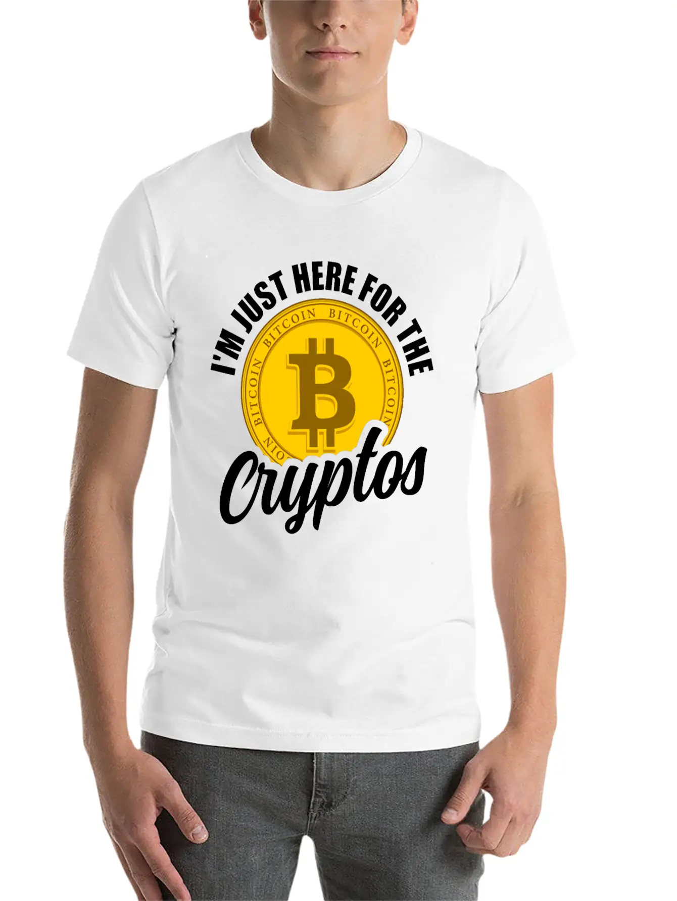 I'm Just Here For The Cryptos Crypto Currency Unisex Casual T-Shirt – Clean Design For Daily Comfort