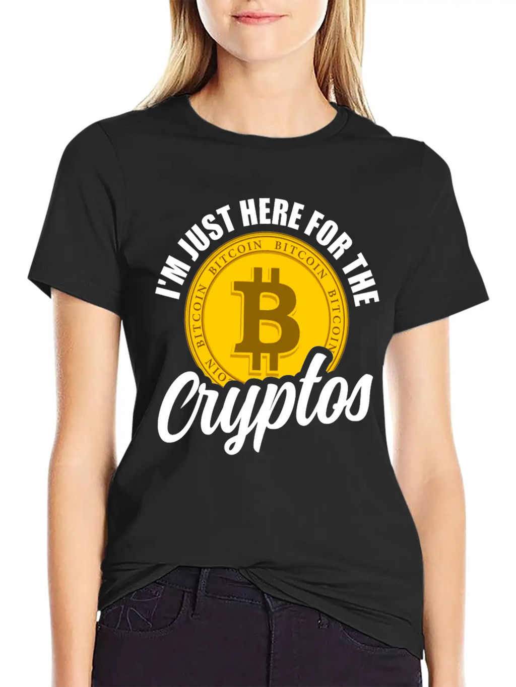 I'm Just Here For The Cryptos Crypto Currency Unisex Casual T-Shirt – Clean Design For Daily Comfort