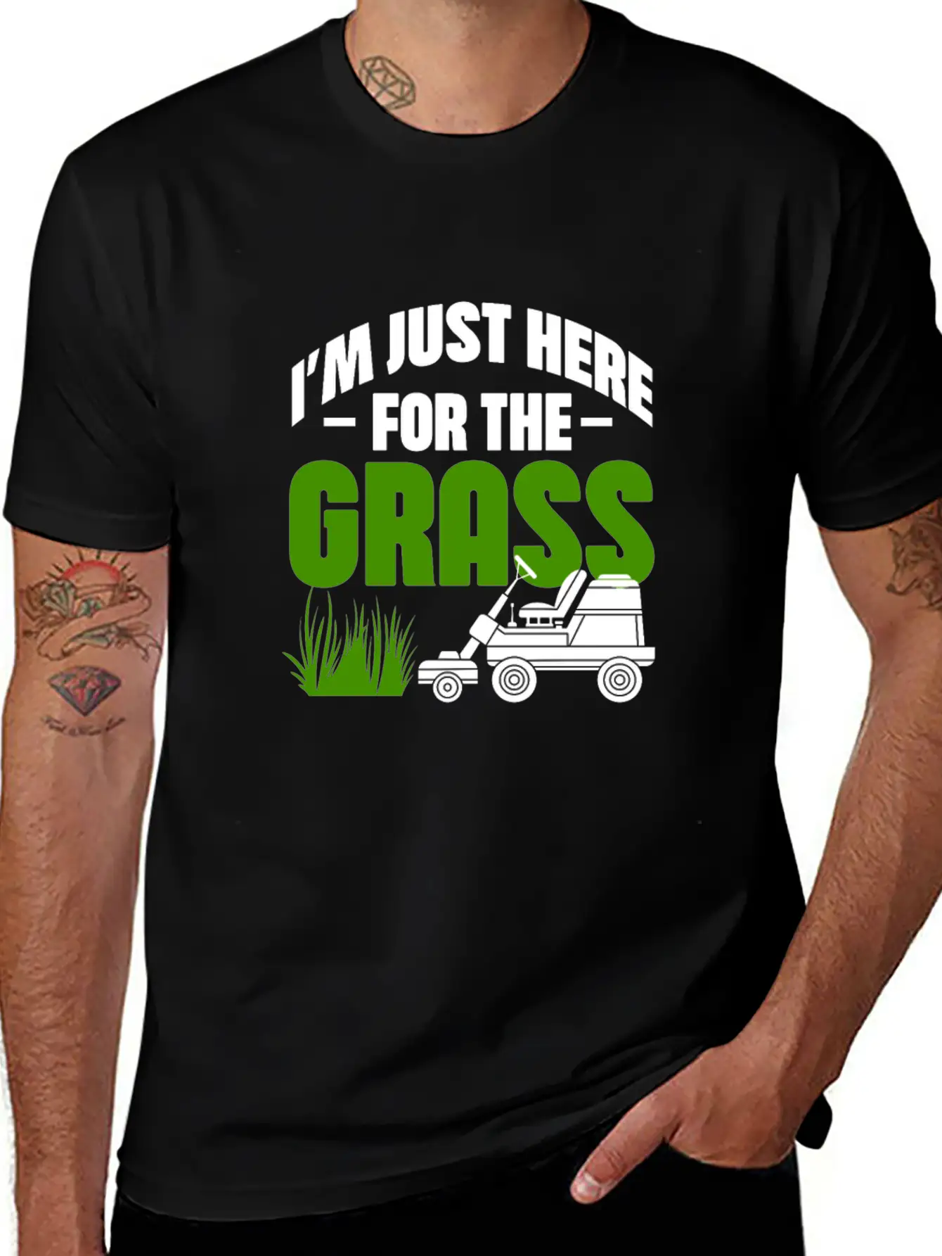 I'm Just Here For The Grass Casual Graphic T-Shirt – Simple And Comfortable Daily Wear