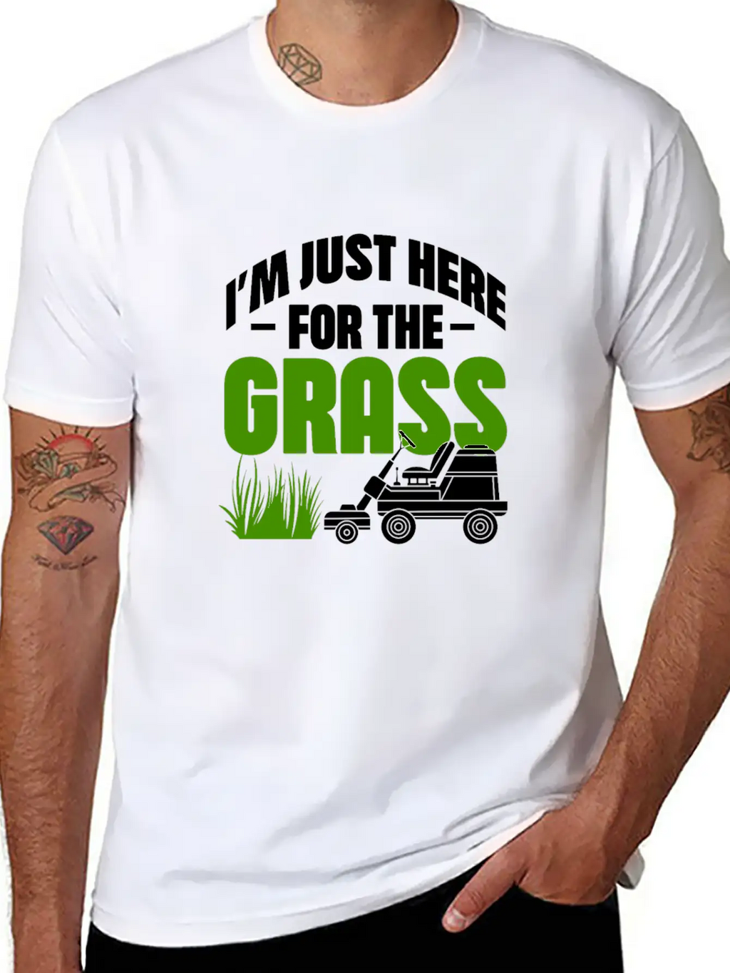 I'm Just Here For The Grass Casual Graphic T-Shirt – Simple And Comfortable Daily Wear