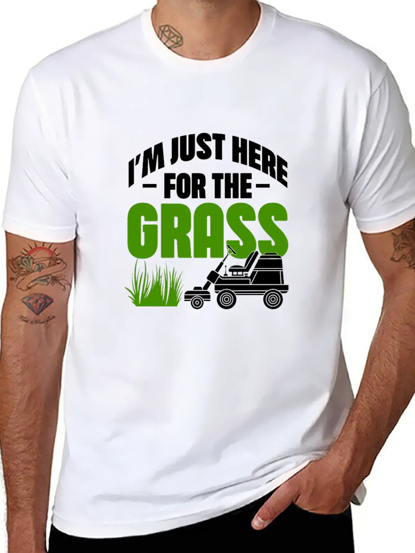 I'm Just Here For The Grass Casual Graphic T-Shirt – Simple And Comfortable Daily Wear