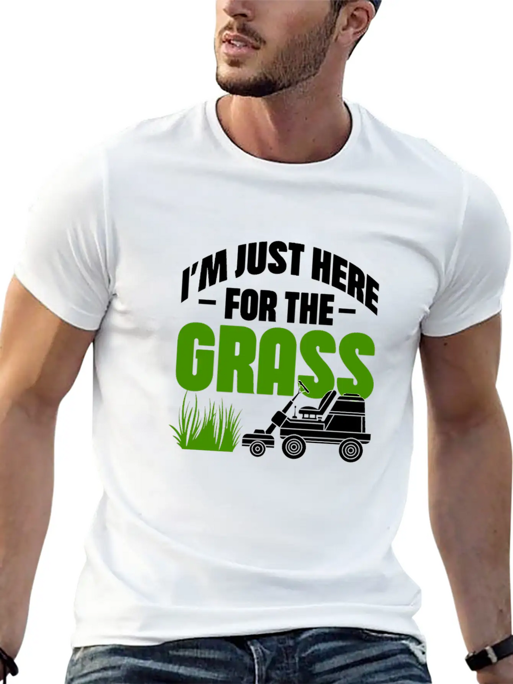 I'm Just Here For The Grass Casual Graphic T-Shirt – Simple And Comfortable Daily Wear